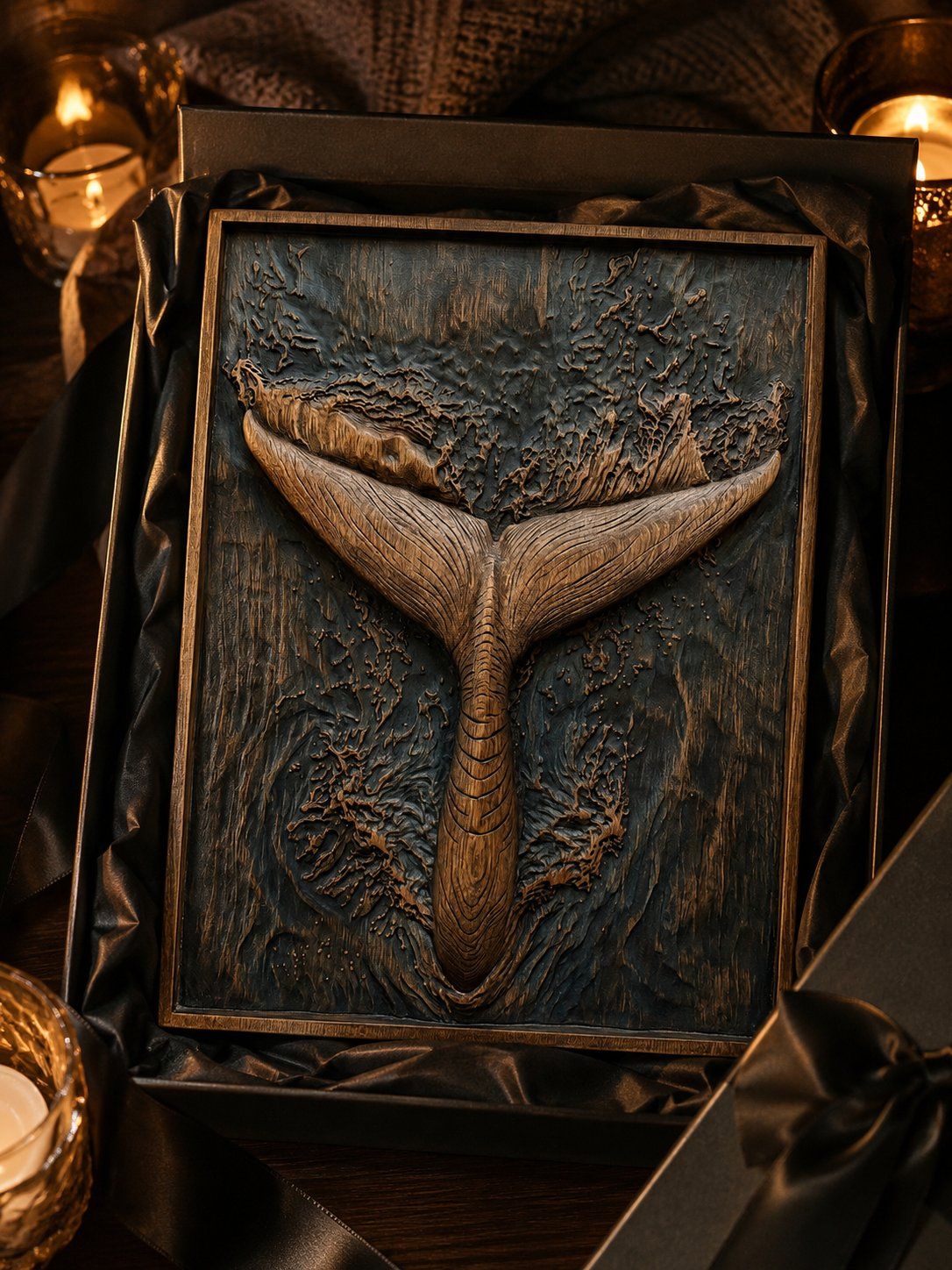 Majestic Whale Tail Breaching Ocean CNC Relief STL bas-relief STL — view 9