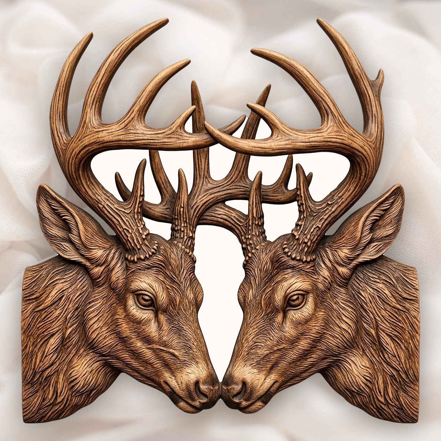 Majestic Whitetail Buck Deer Heads CNC Relief STL bas-relief STL — view 4