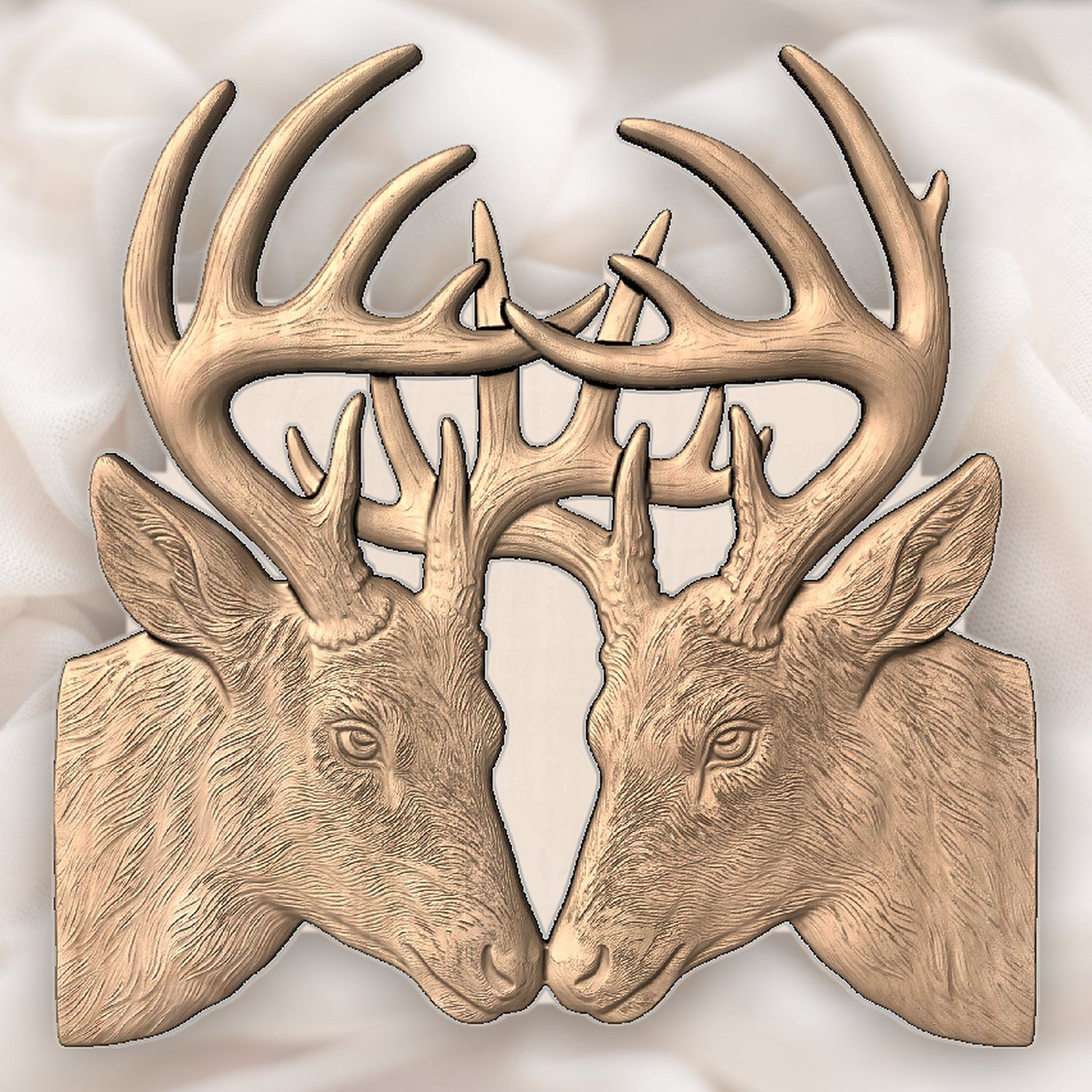 Majestic Whitetail Buck Deer Heads CNC Relief STL bas-relief STL — view 5