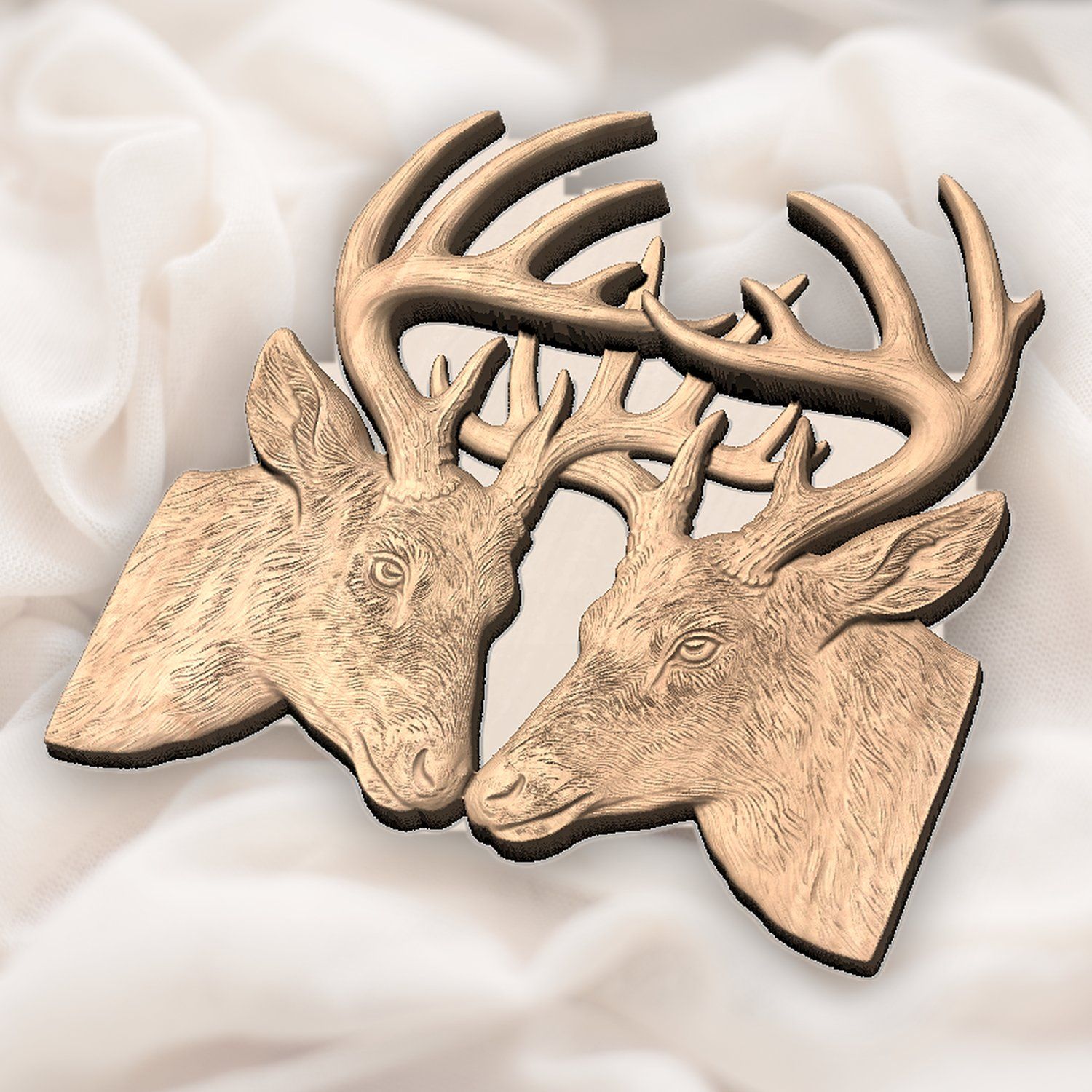 Majestic Whitetail Buck Deer Heads CNC Relief STL bas-relief STL — view 6