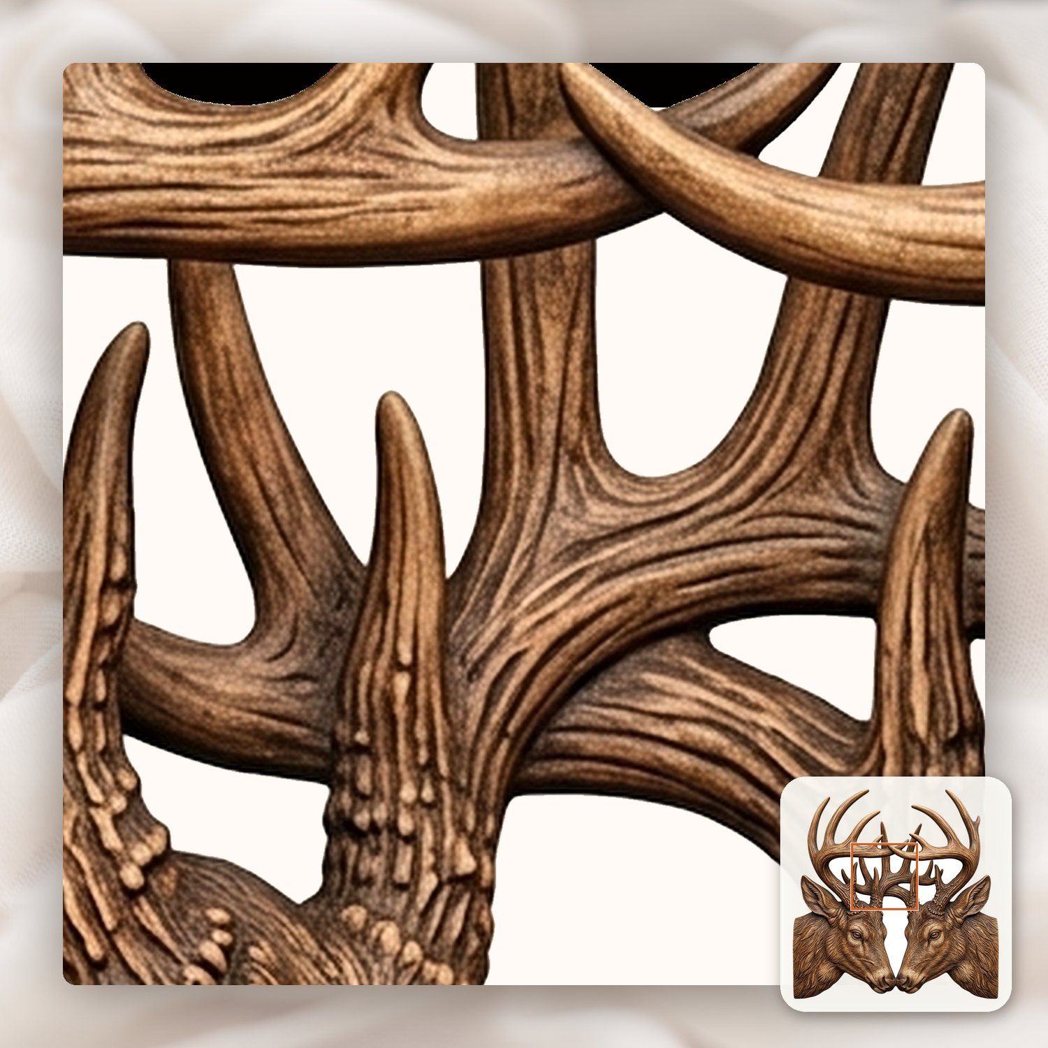 Majestic Whitetail Buck Deer Heads CNC Relief STL bas-relief STL — view 11