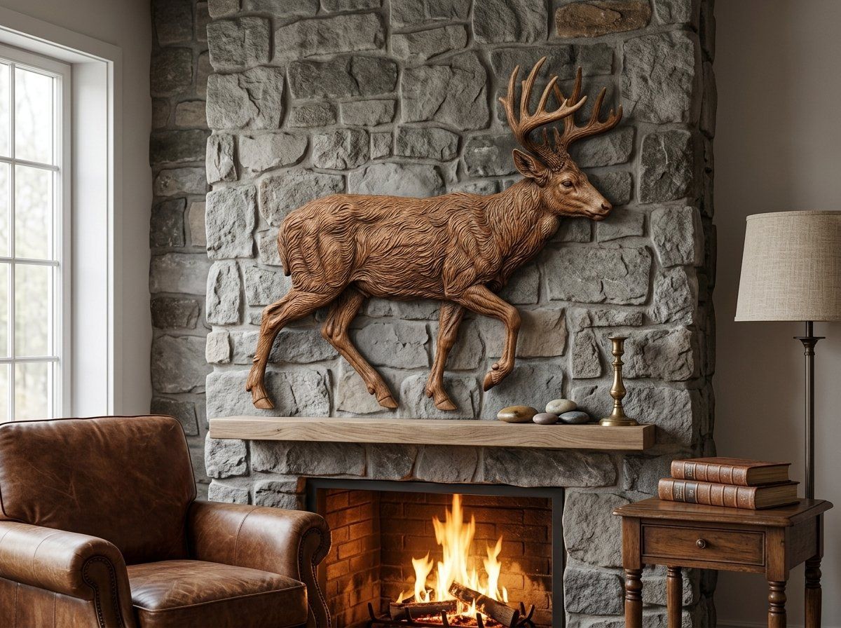 Majestic Whitetail Buck Mid-Stride CNC Relief STL bas-relief STL — view 13