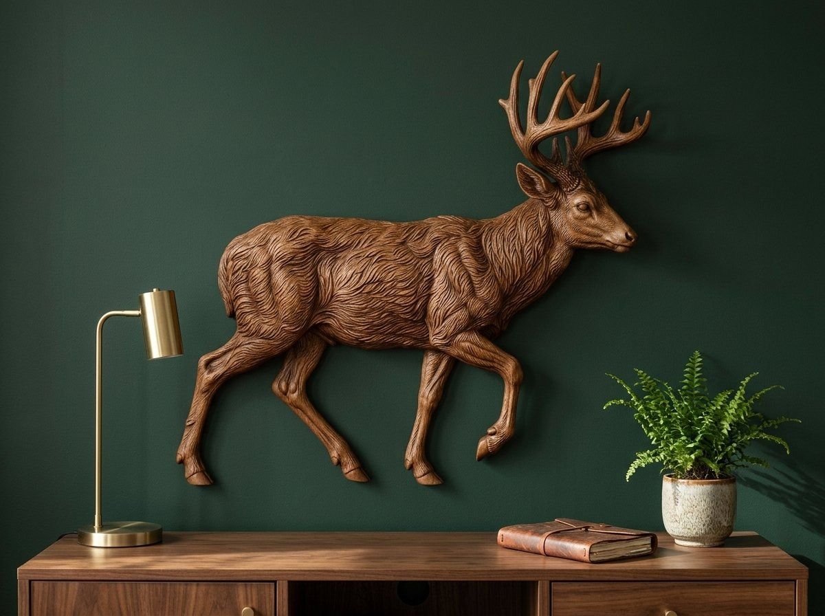 Majestic Whitetail Buck Mid-Stride CNC Relief STL bas-relief STL — view 14