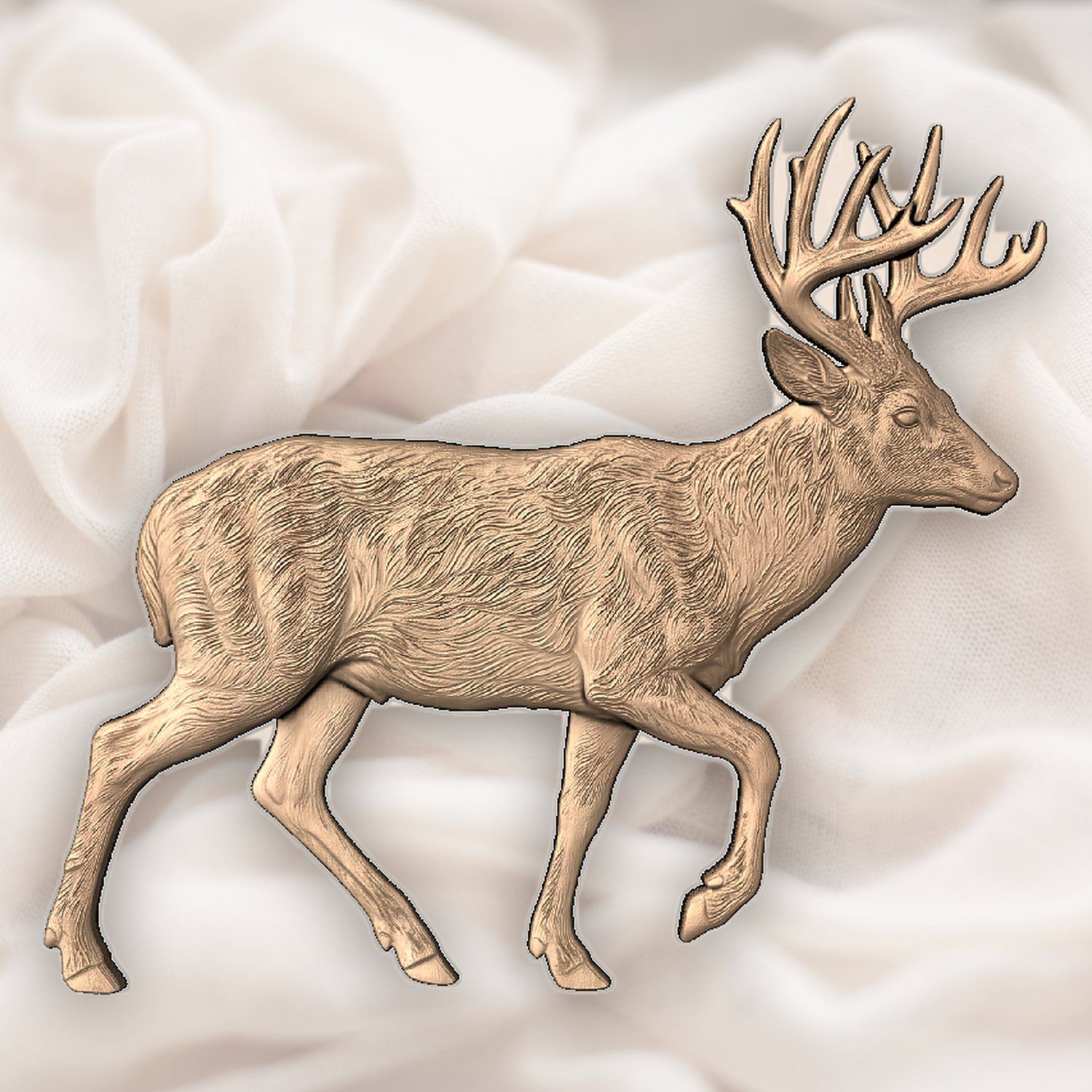 Majestic Whitetail Buck Mid-Stride CNC Relief STL bas-relief STL — view 5