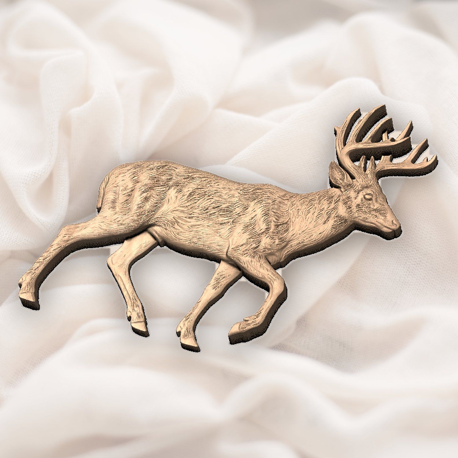 Majestic Whitetail Buck Mid-Stride CNC Relief STL bas-relief STL — view 6