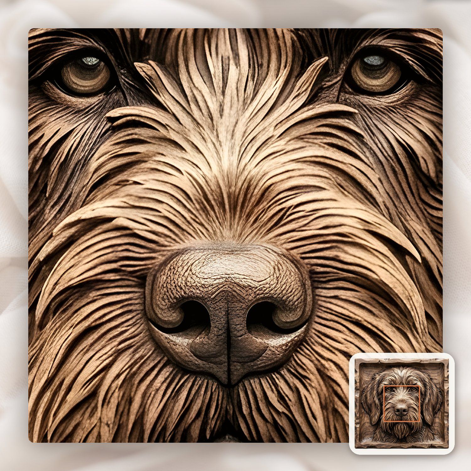 Majestic Wirehaired Pointing Griffon Hunting Dog CNC Relief STL bas-relief STL — view 10