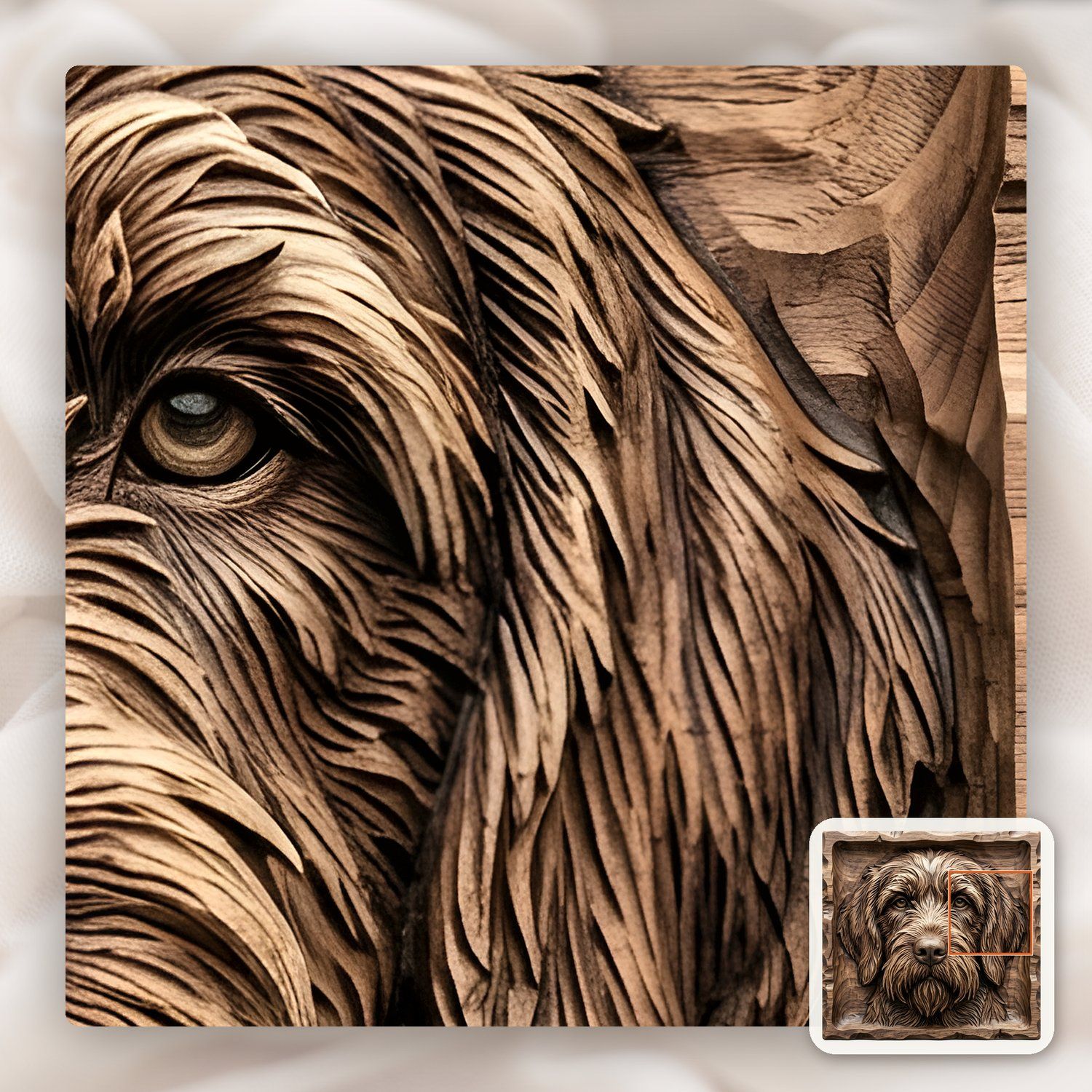 Majestic Wirehaired Pointing Griffon Hunting Dog CNC Relief STL bas-relief STL — view 11