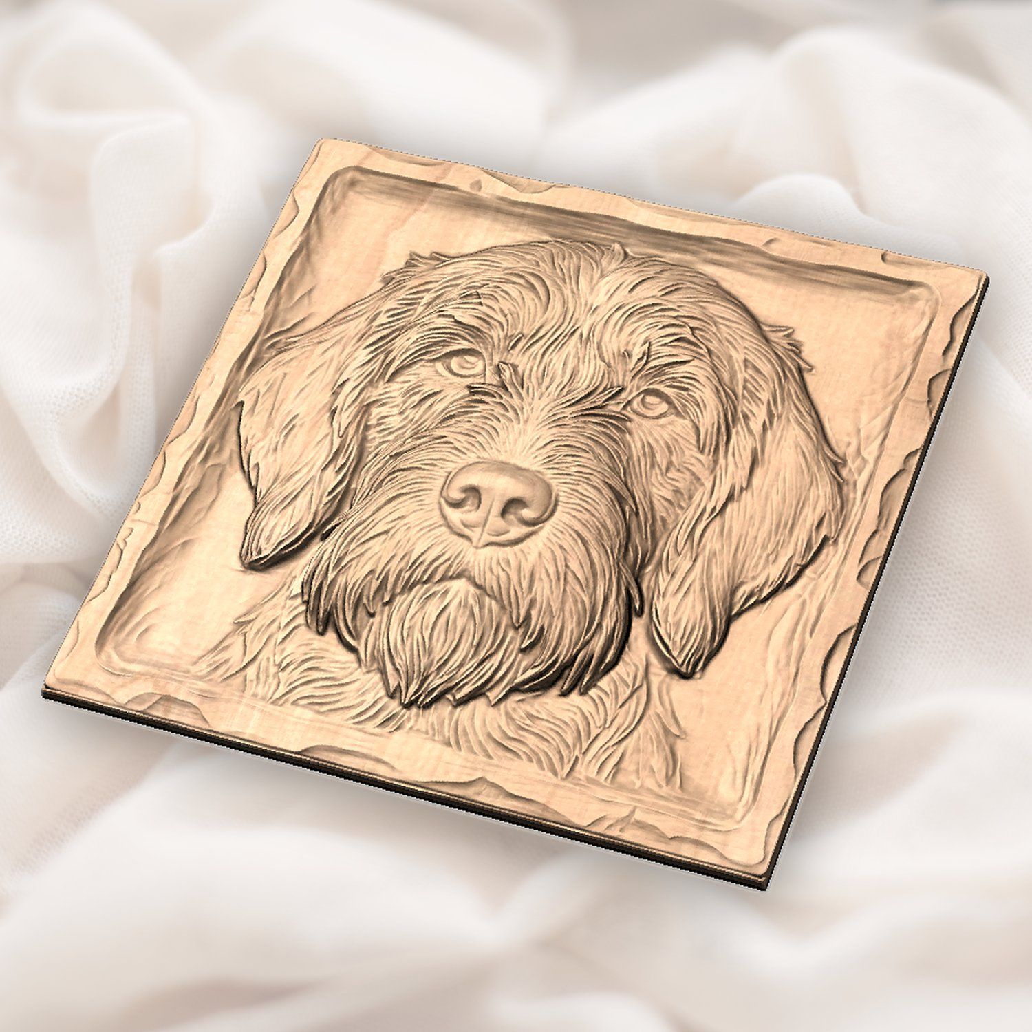 Majestic Wirehaired Pointing Griffon Hunting Dog CNC Relief STL bas-relief STL — view 4