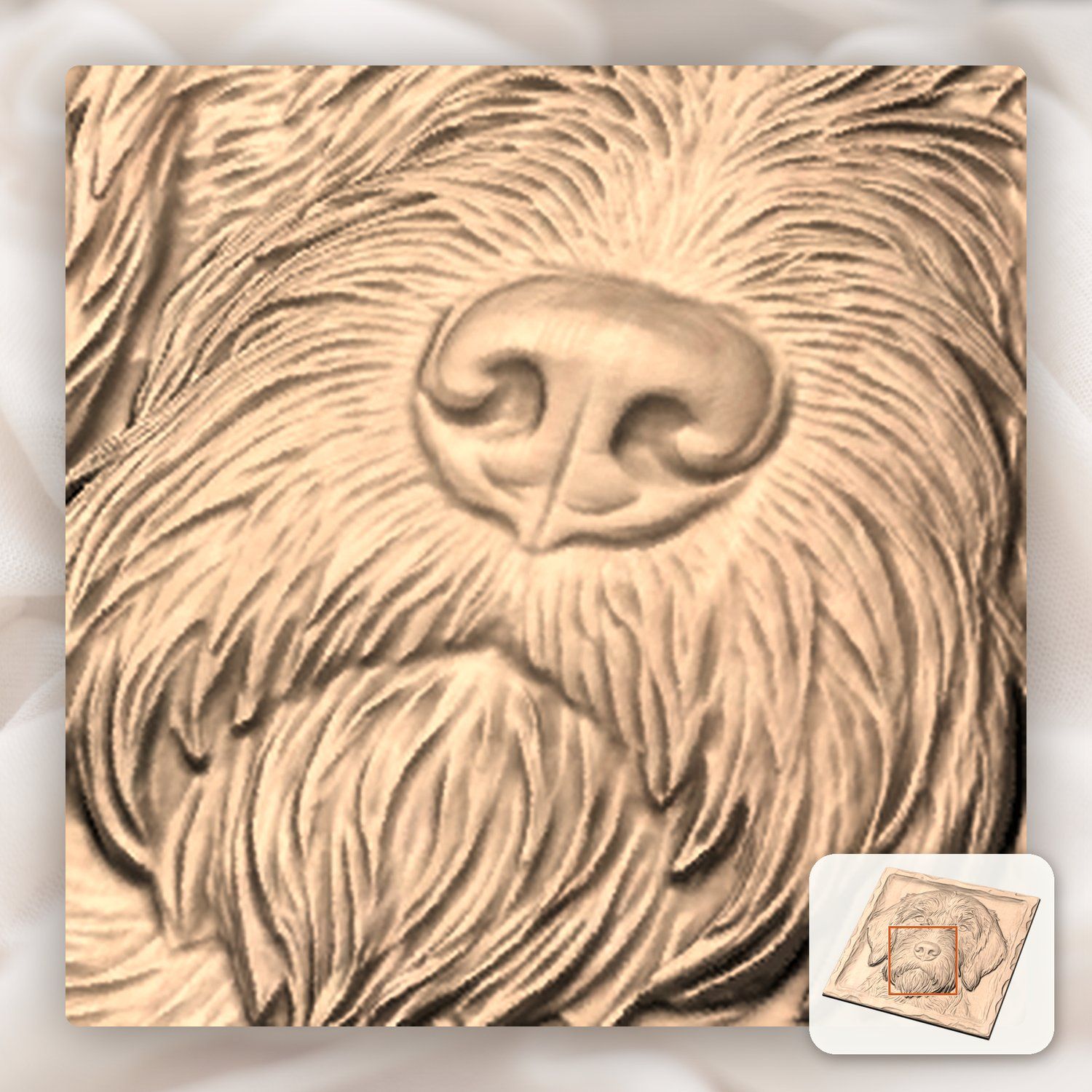 Majestic Wirehaired Pointing Griffon Hunting Dog CNC Relief STL bas-relief STL — view 8