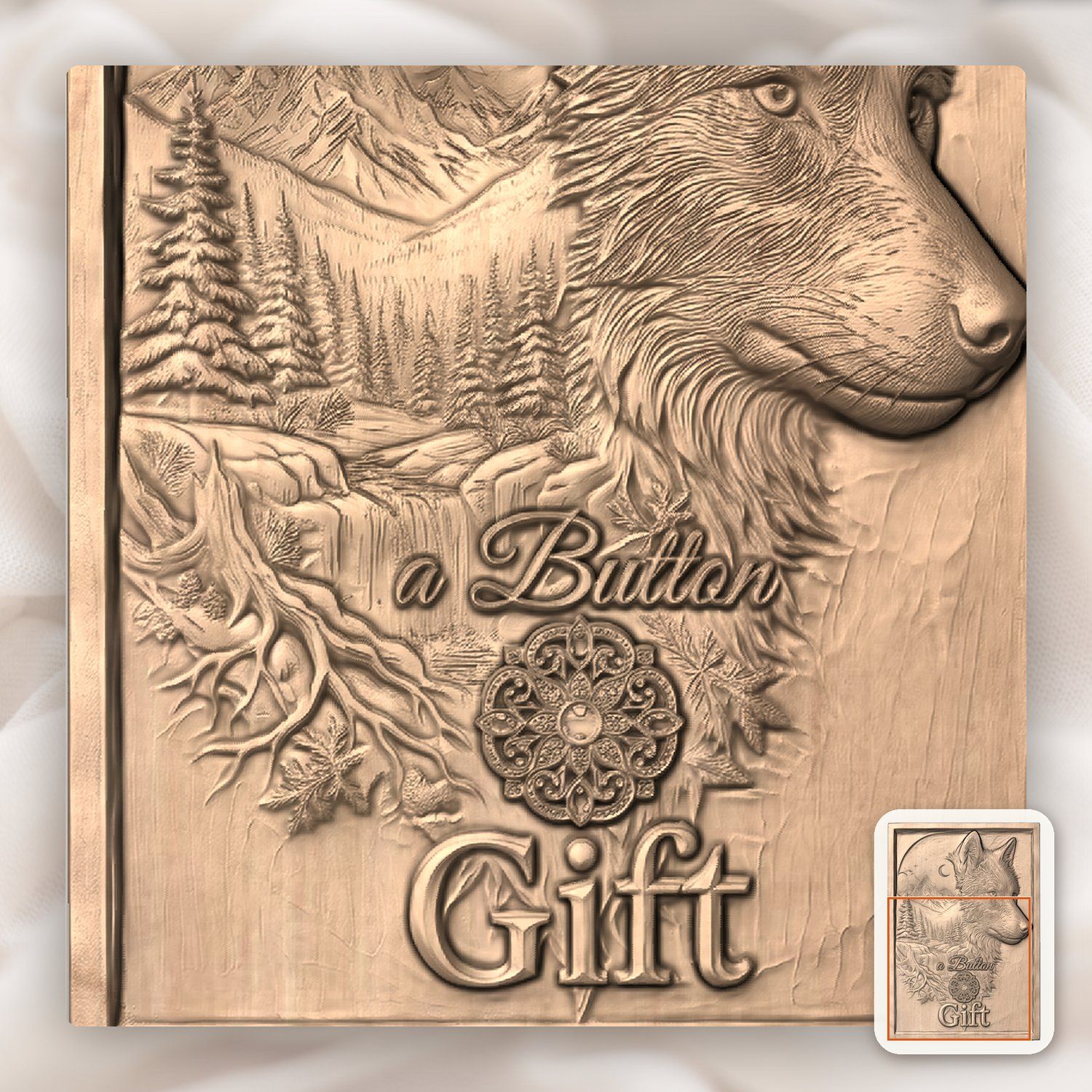 Majestic Wolf Wilderness Moonlight Landscape CNC Relief STL bas-relief STL — view 8