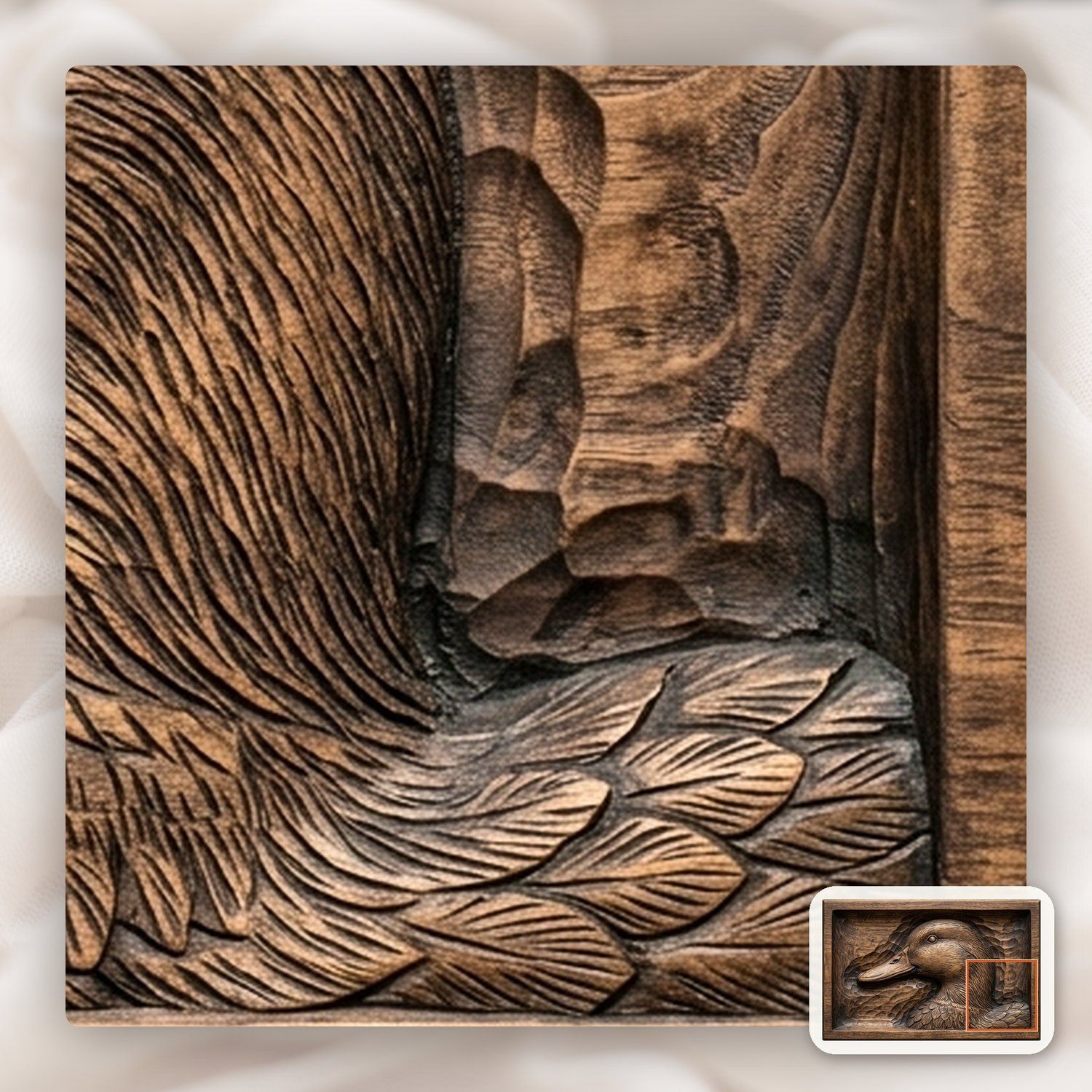 Mallard Drake Profile CNC Relief STL bas-relief STL — view 12
