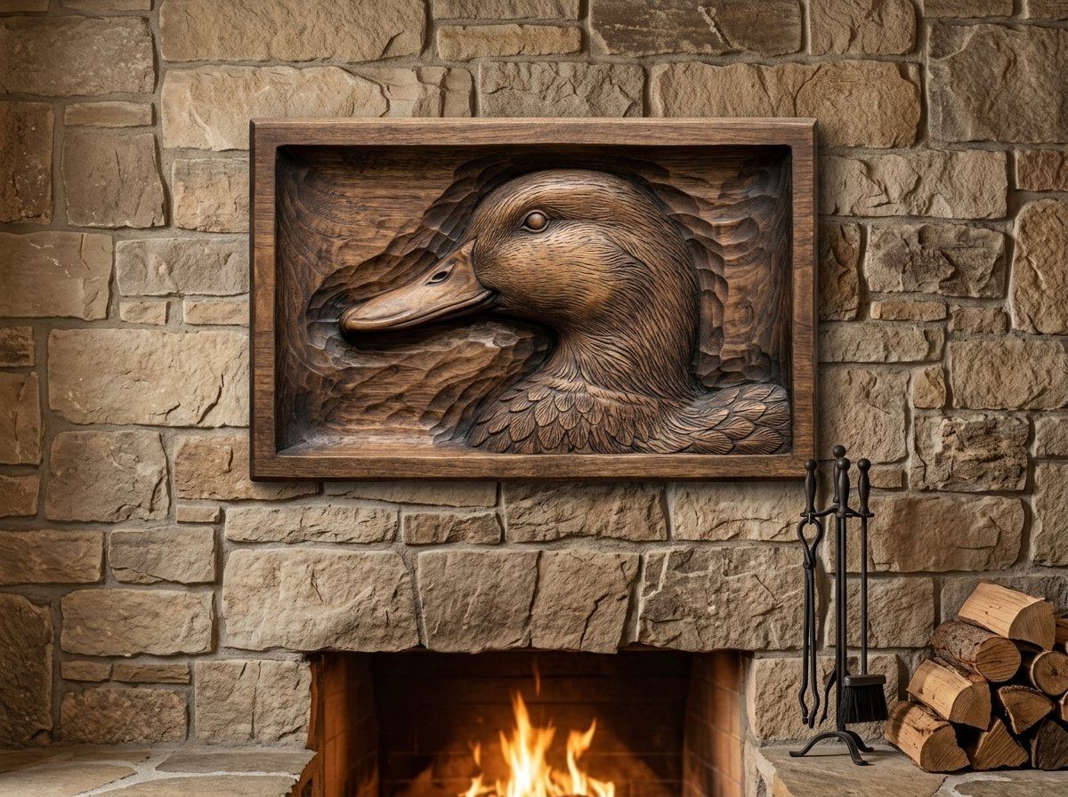 Mallard Drake Profile CNC Relief STL bas-relief STL — view 13