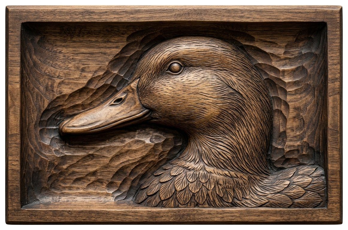 Mallard Drake Profile CNC Relief STL bas-relief STL — view 4