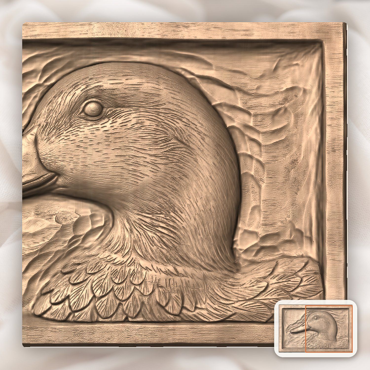 Mallard Drake Profile CNC Relief STL bas-relief STL — view 8