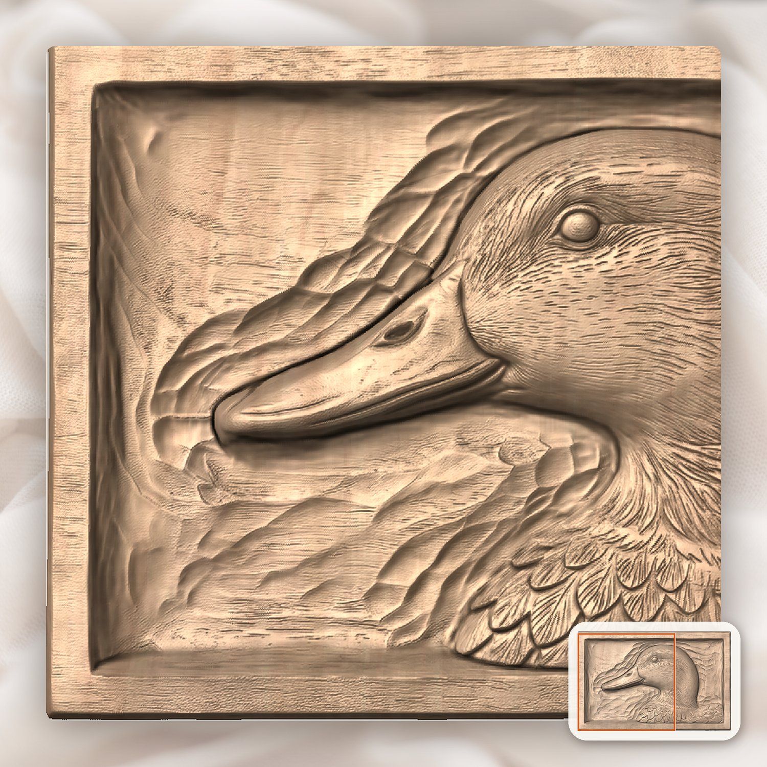 Mallard Drake Profile CNC Relief STL bas-relief STL — view 9