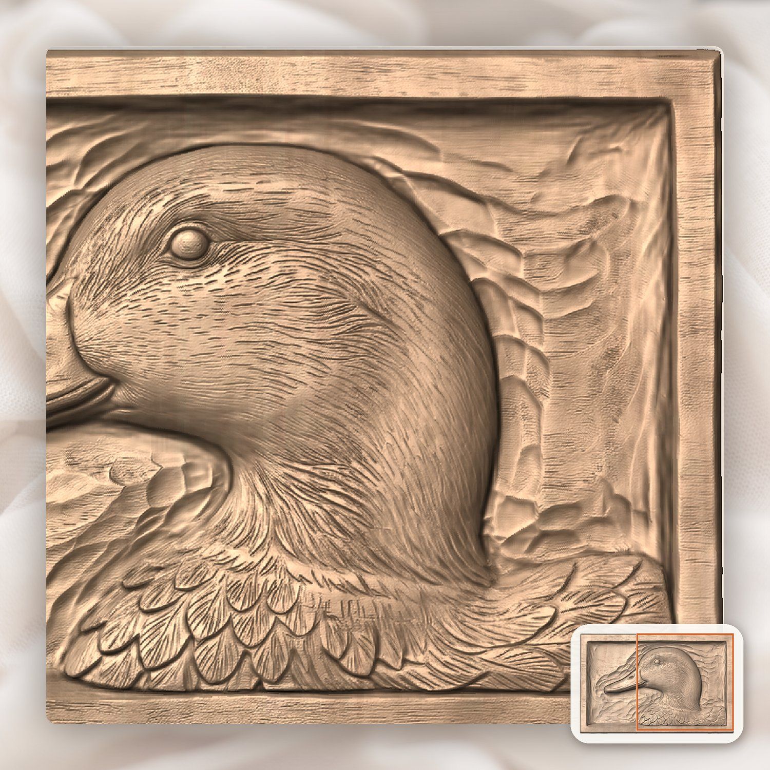 Mallard Drake Profile CNC Relief STL bas-relief STL — view 10