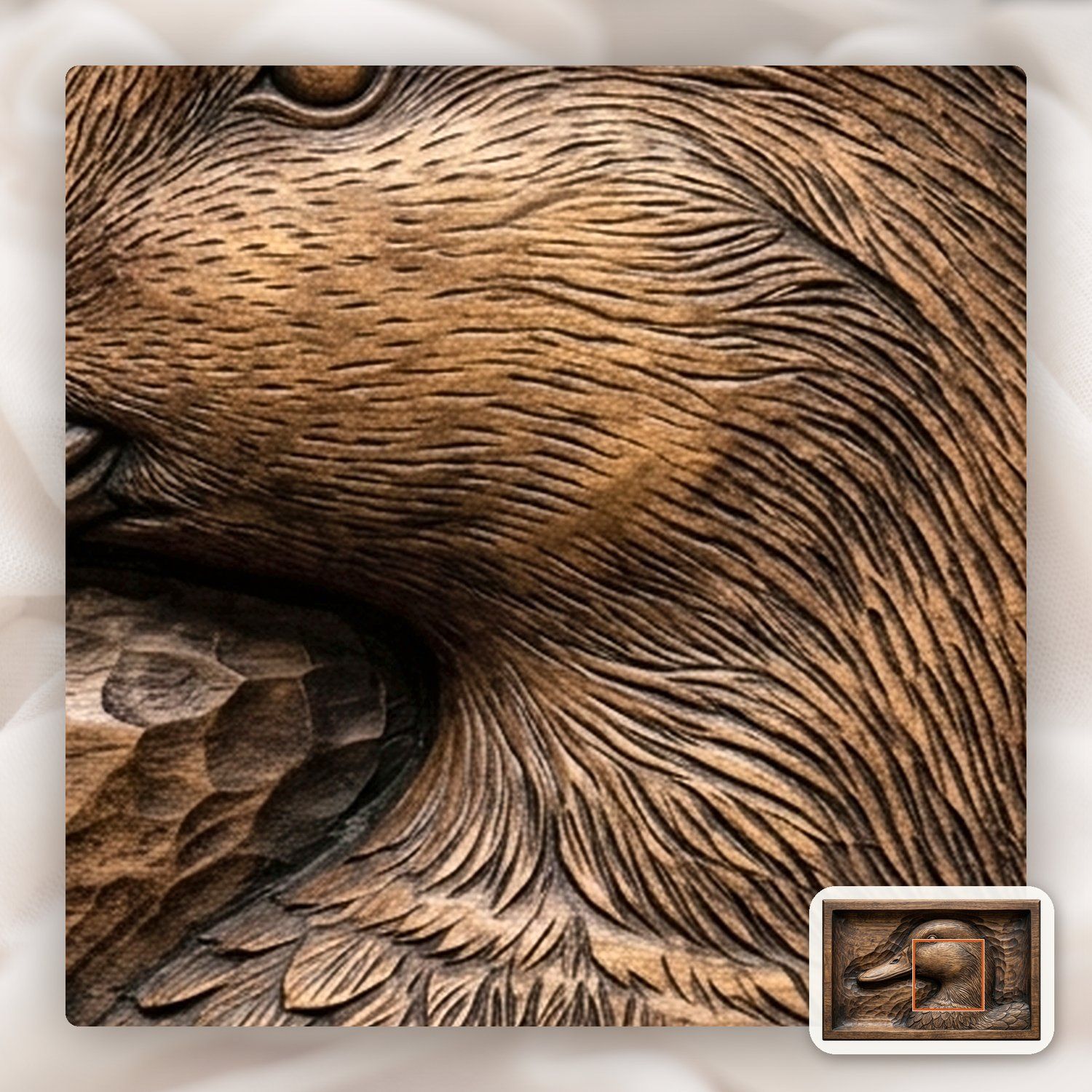Mallard Drake Profile CNC Relief STL bas-relief STL — view 11