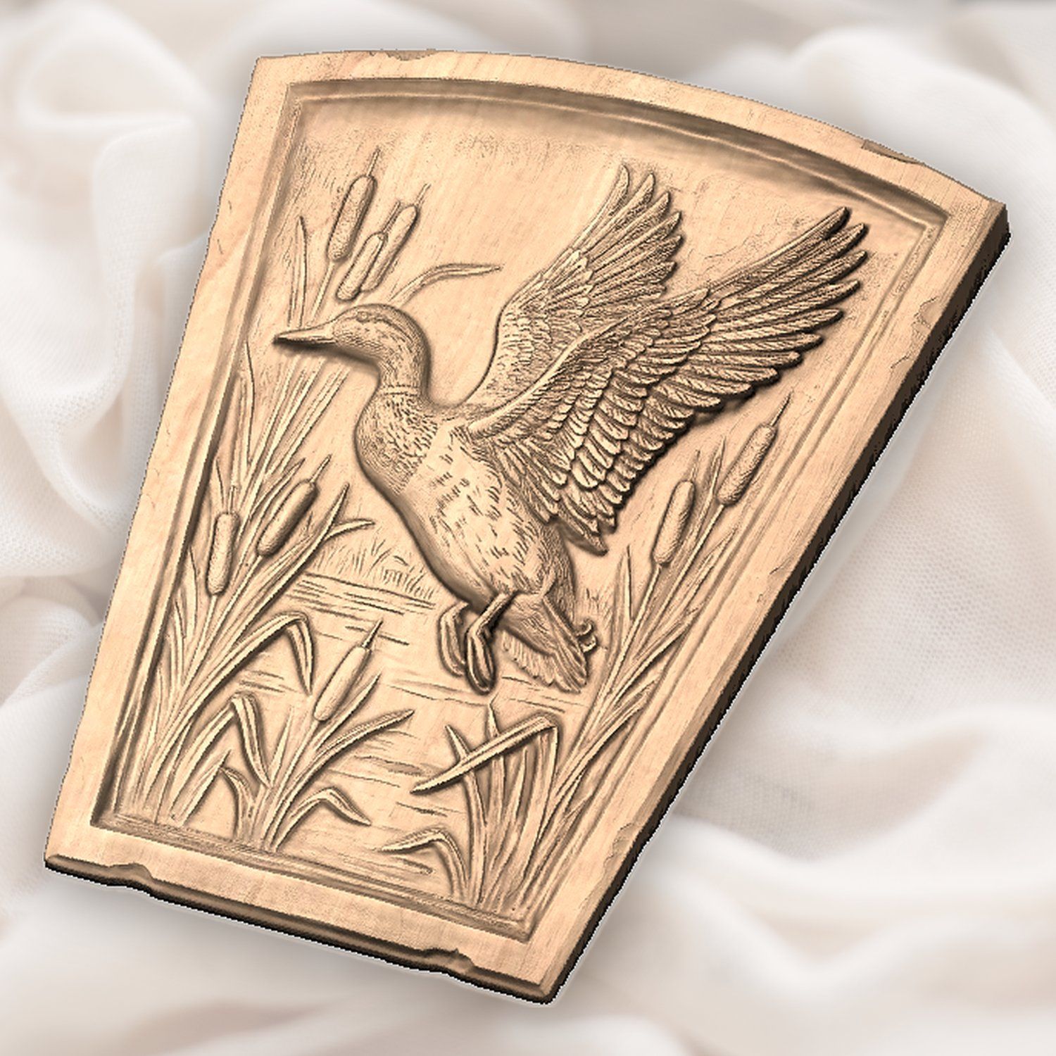 Mallard Duck Flight Marsh Arch Keystone CNC Relief STL bas-relief STL — view 5