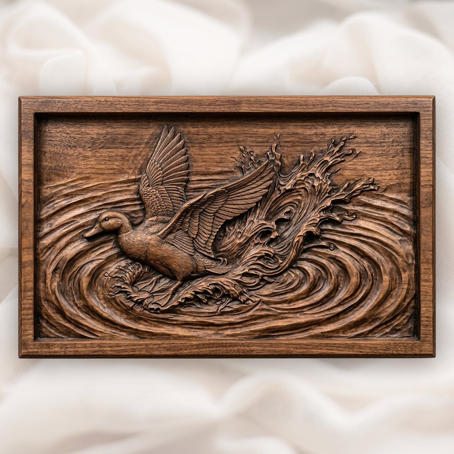 Mallard Duck landing Water CNC Relief STL bas-relief STL design