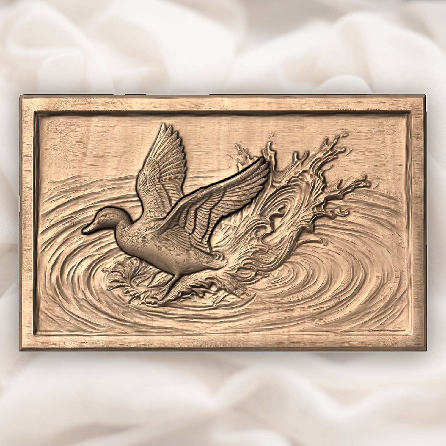 Mallard Duck landing Water CNC Relief STL bas-relief STL — view 5