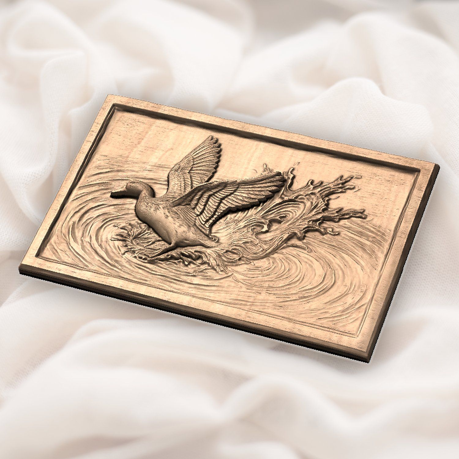 Mallard Duck landing Water CNC Relief STL bas-relief STL — view 6