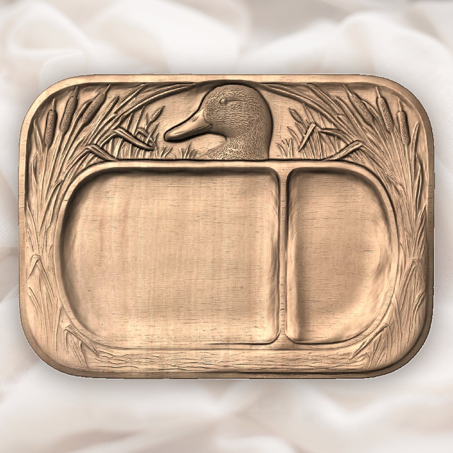 Valet Tray Mallard Duck Marsh Scene CNC Relief STL bas-relief STL — view 4