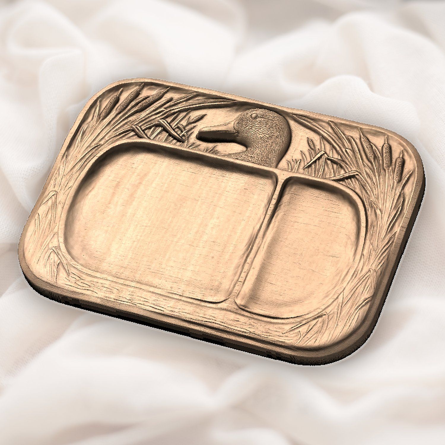 Valet Tray Mallard Duck Marsh Scene CNC Relief STL bas-relief STL — view 5