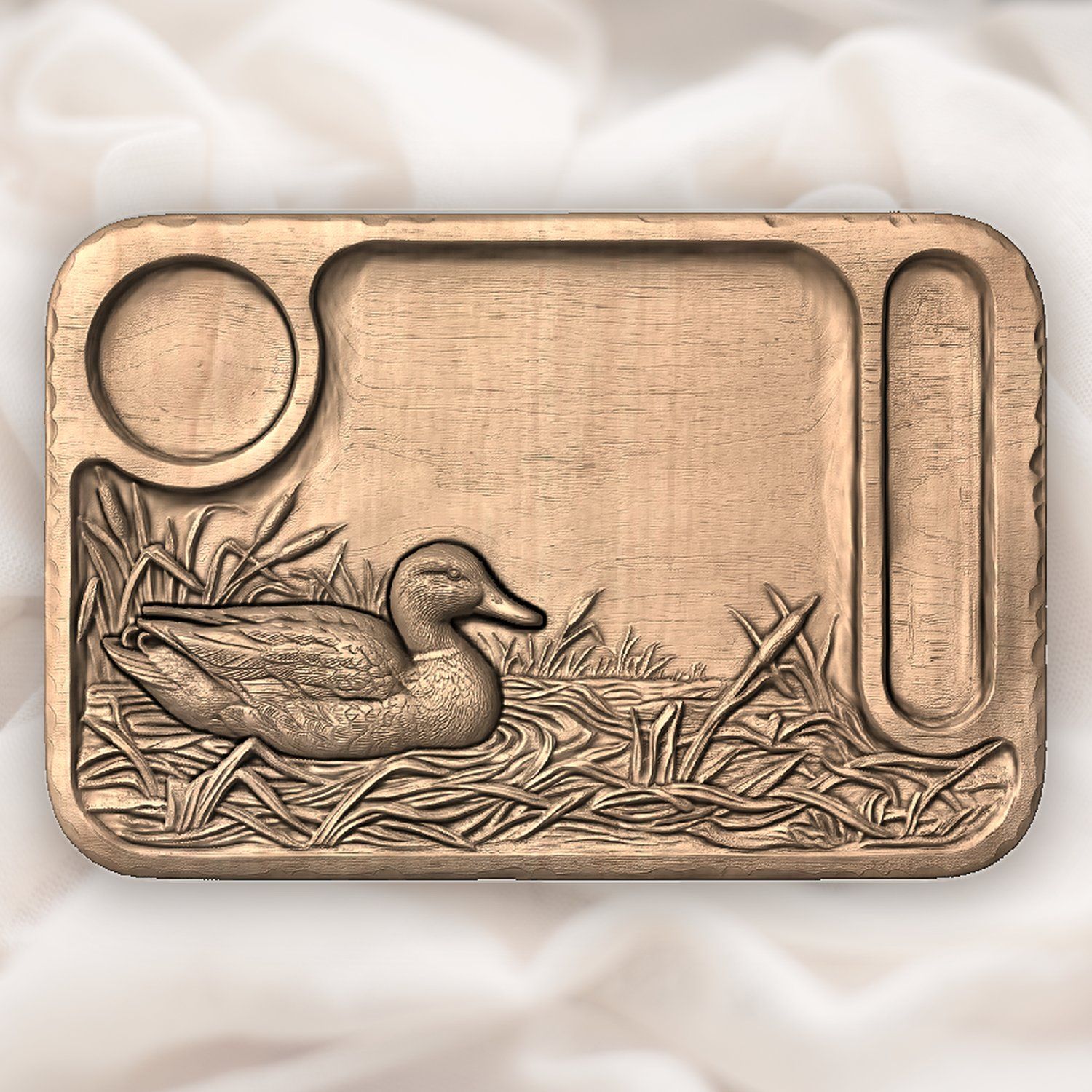 Mallard Duck Sofa Arm Tray Top CNC Relief STL bas-relief STL — view 6