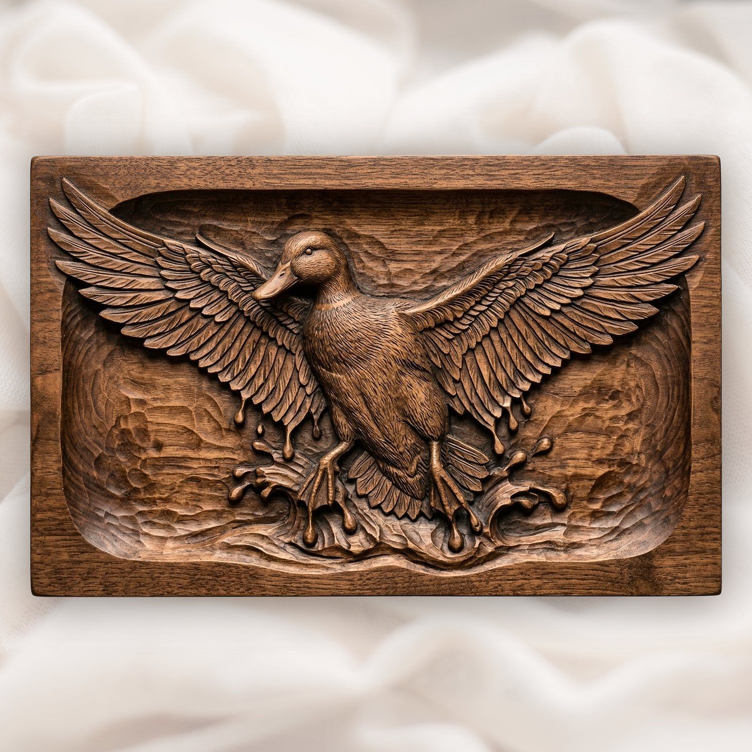 Mallard Duck Taking Flight CNC Relief STL bas-relief STL design