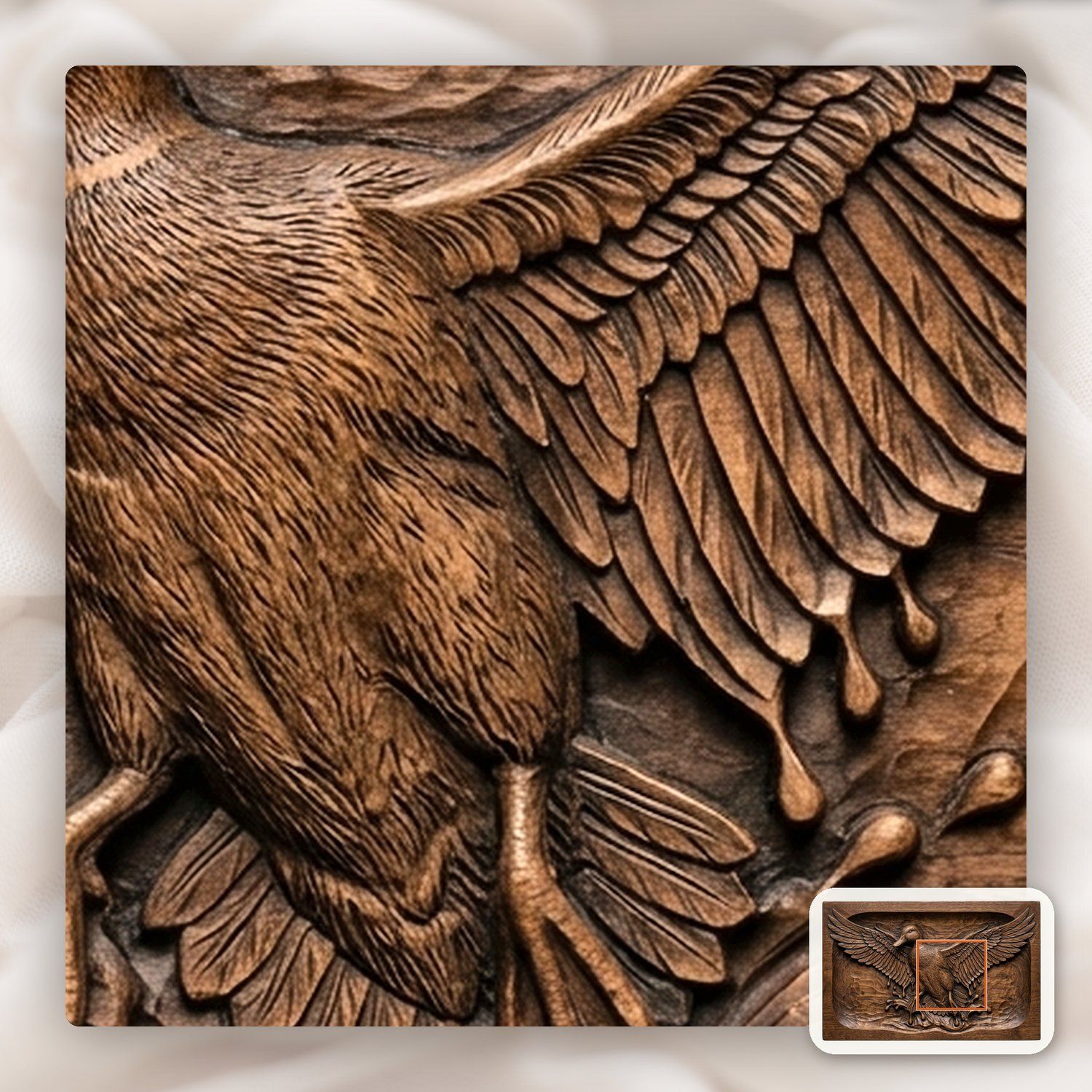 Mallard Duck Taking Flight CNC Relief STL bas-relief STL — view 11
