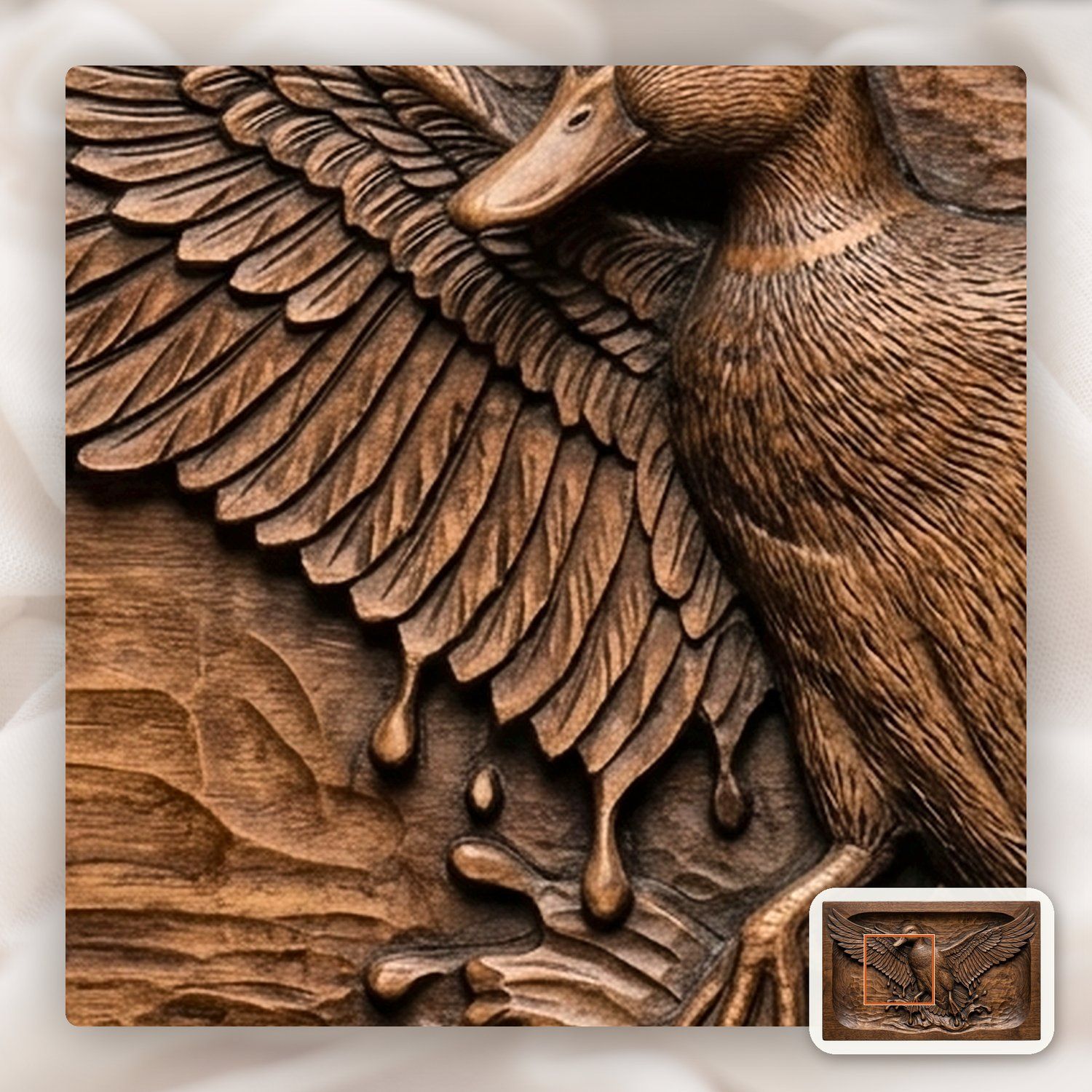 Mallard Duck Taking Flight CNC Relief STL bas-relief STL — view 12