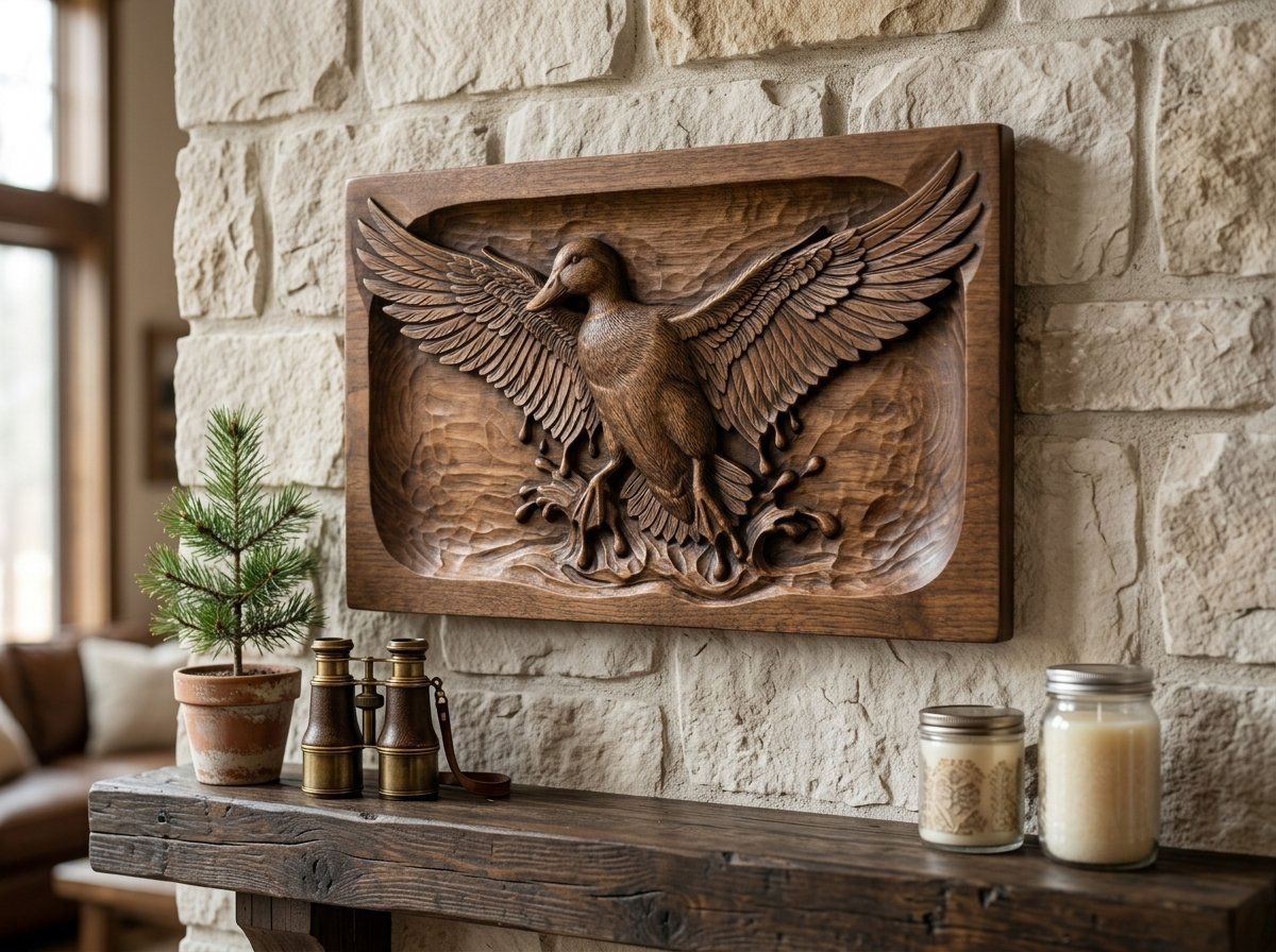 Mallard Duck Taking Flight CNC Relief STL bas-relief STL — view 14