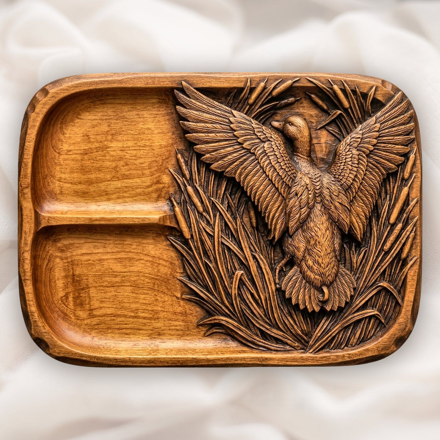 Valet Tray Mallard Duck Wildlife Scene CNC Relief STL bas-relief STL — view 12