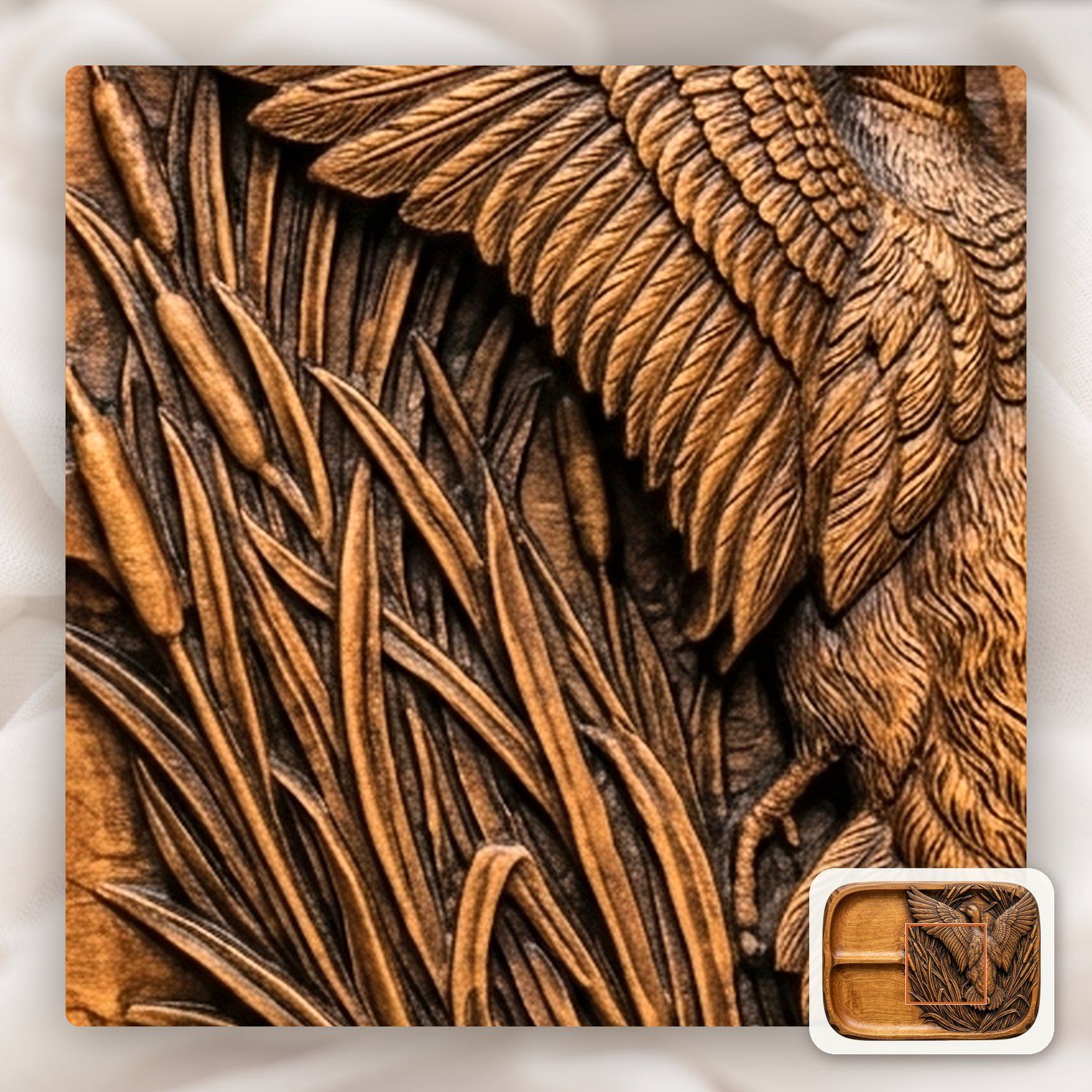 Valet Tray Mallard Duck Wildlife Scene CNC Relief STL bas-relief STL — view 13