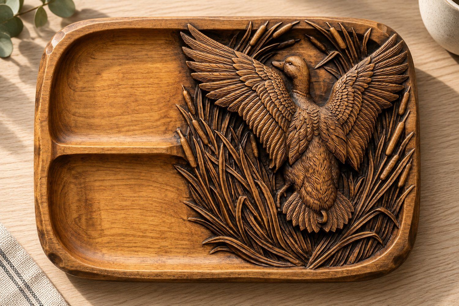 Valet Tray Mallard Duck Wildlife Scene CNC Relief STL bas-relief STL — view 17