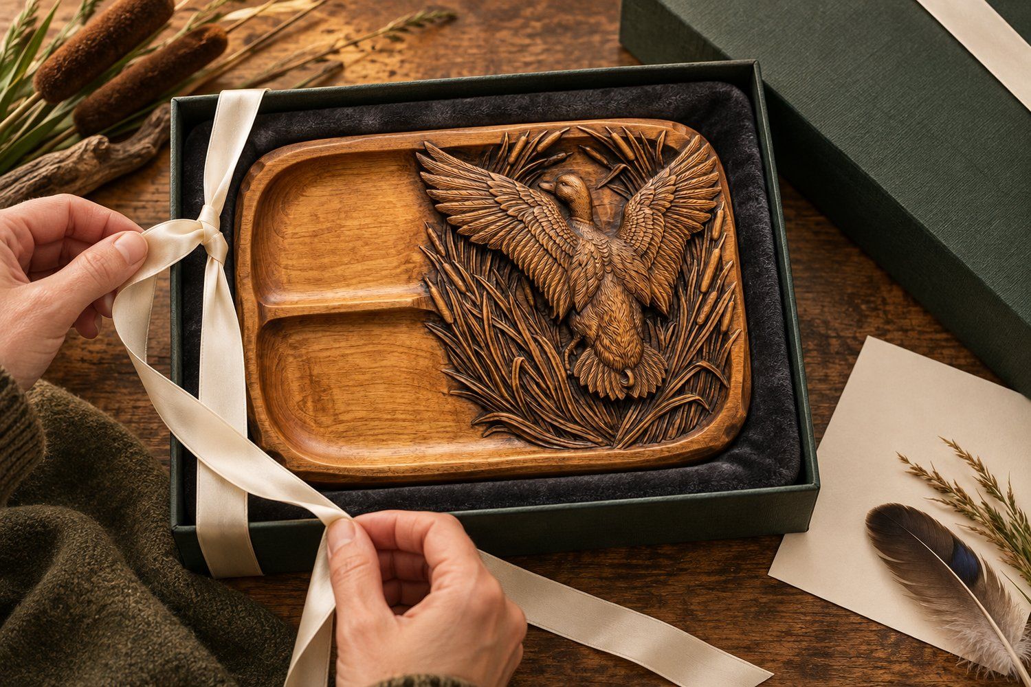 Valet Tray Mallard Duck Wildlife Scene CNC Relief STL bas-relief STL — view 18