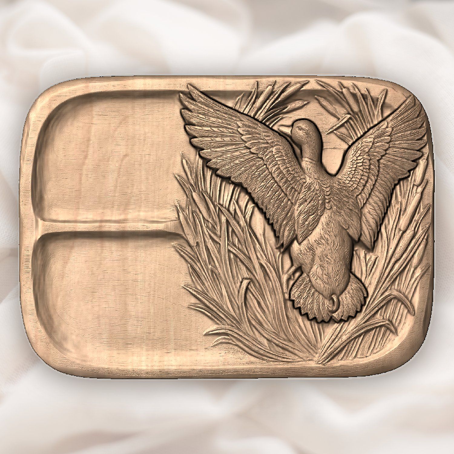 Valet Tray Mallard Duck Wildlife Scene CNC Relief STL bas-relief STL — view 5