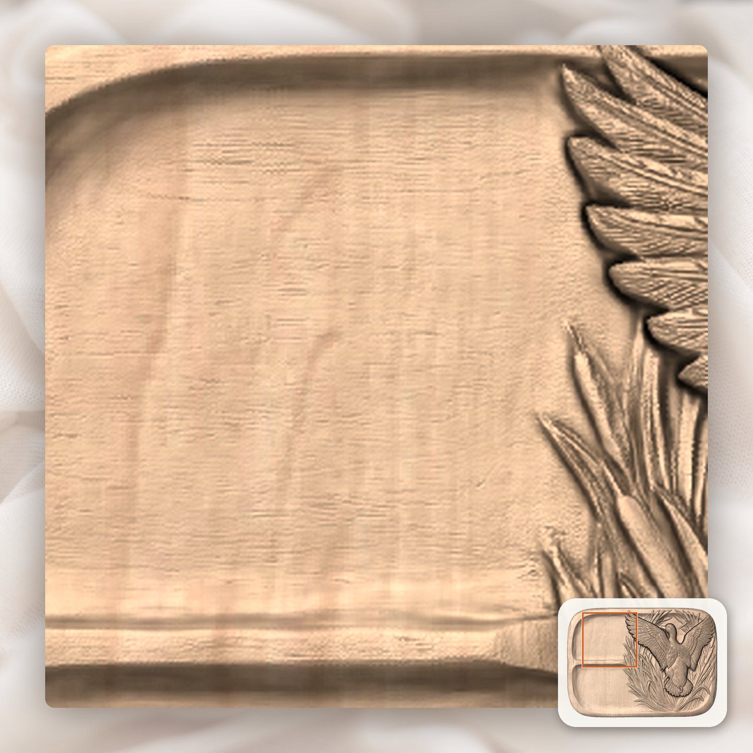 Valet Tray Mallard Duck Wildlife Scene CNC Relief STL bas-relief STL — view 9