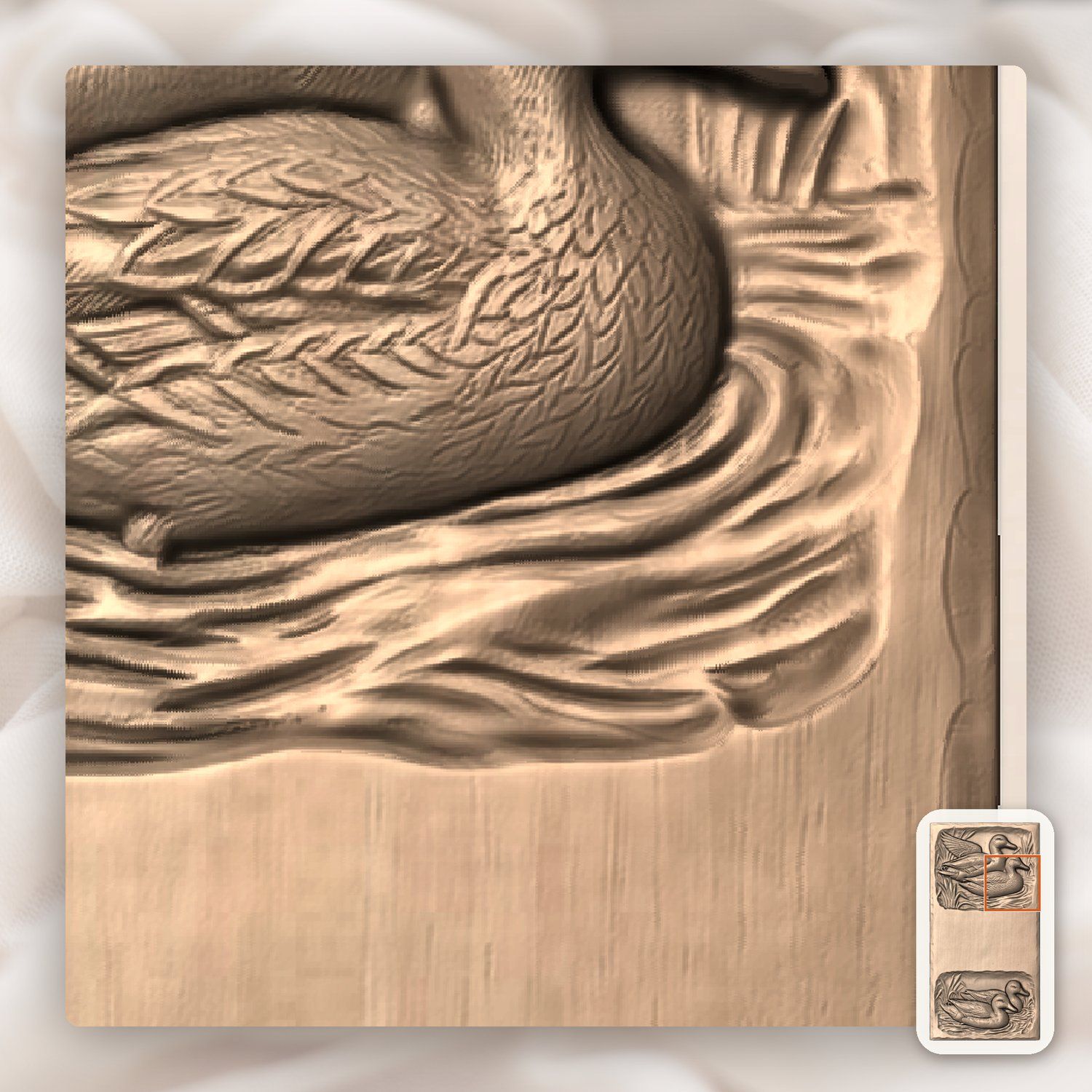 Mallard Ducks Doorbell Backing Plate CNC Relief STL bas-relief STL — view 8