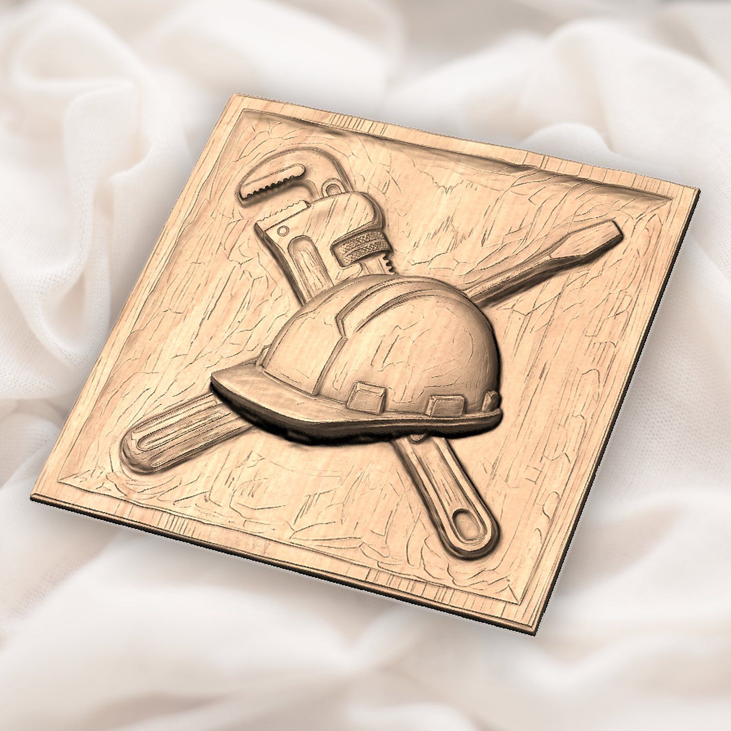 Master Tradesman Tools and Hard Hat Wood Carving CNC Relief STL bas-relief STL — view 5