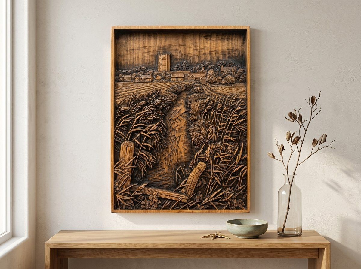 Medieval Village Castle Landscape CNC Relief STL bas-relief STL — view 14