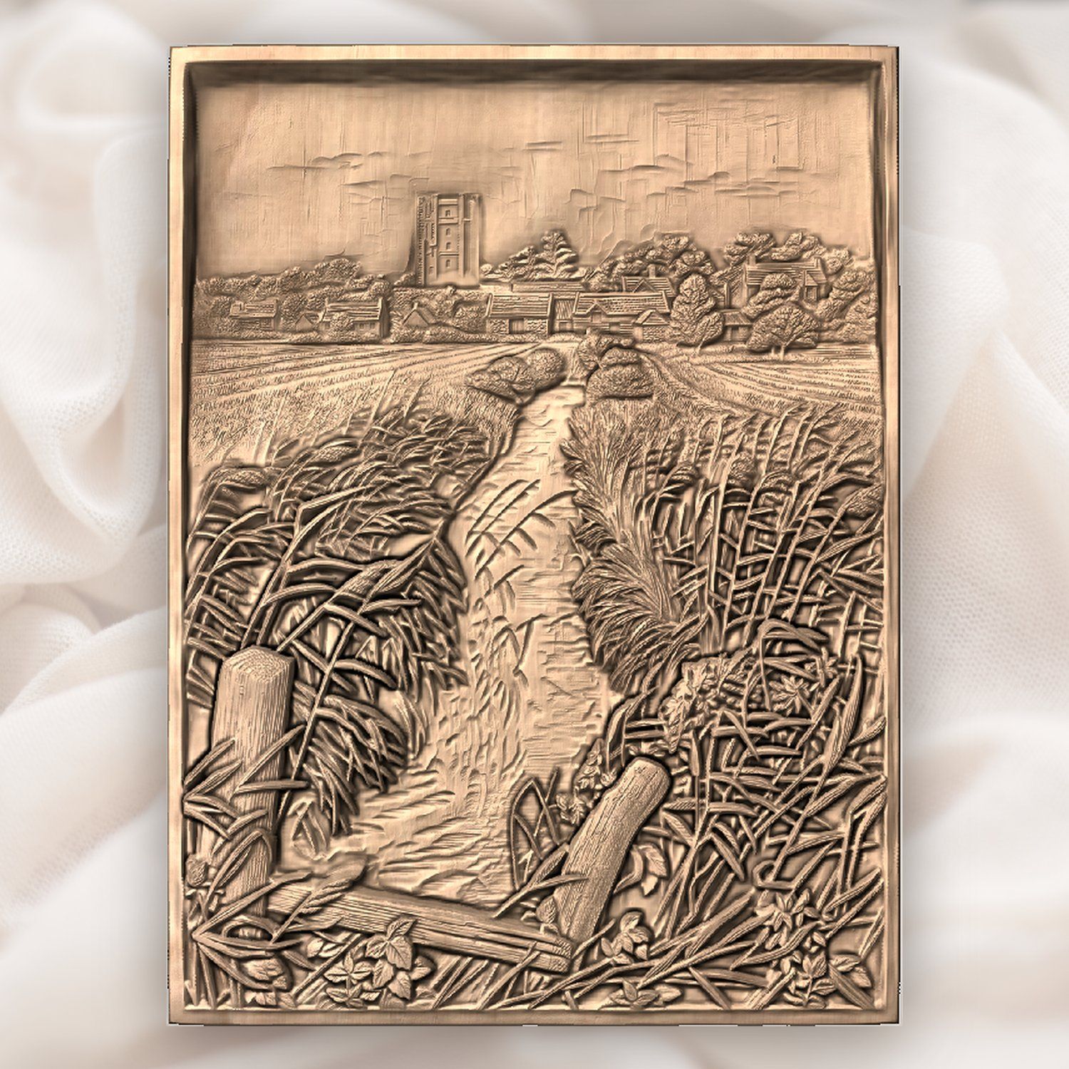Medieval Village Castle Landscape CNC Relief STL bas-relief STL — view 5
