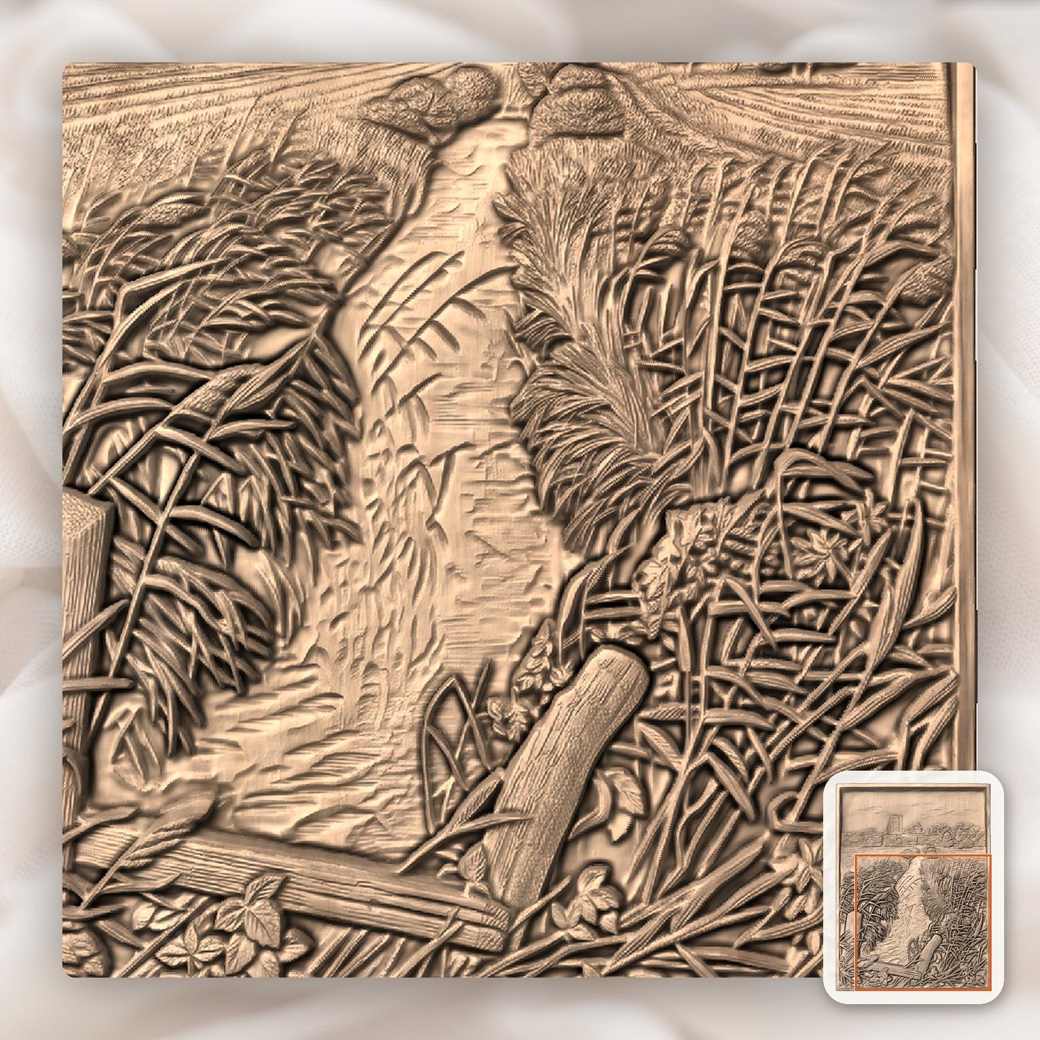 Medieval Village Castle Landscape CNC Relief STL bas-relief STL — view 8