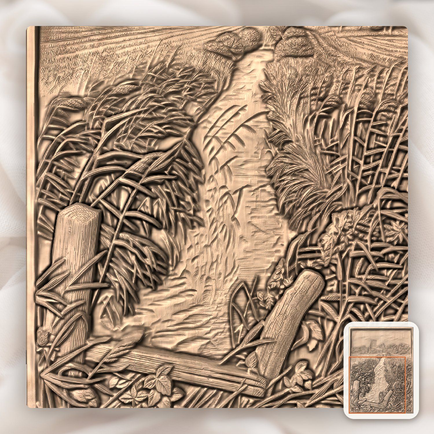 Medieval Village Castle Landscape CNC Relief STL bas-relief STL — view 9