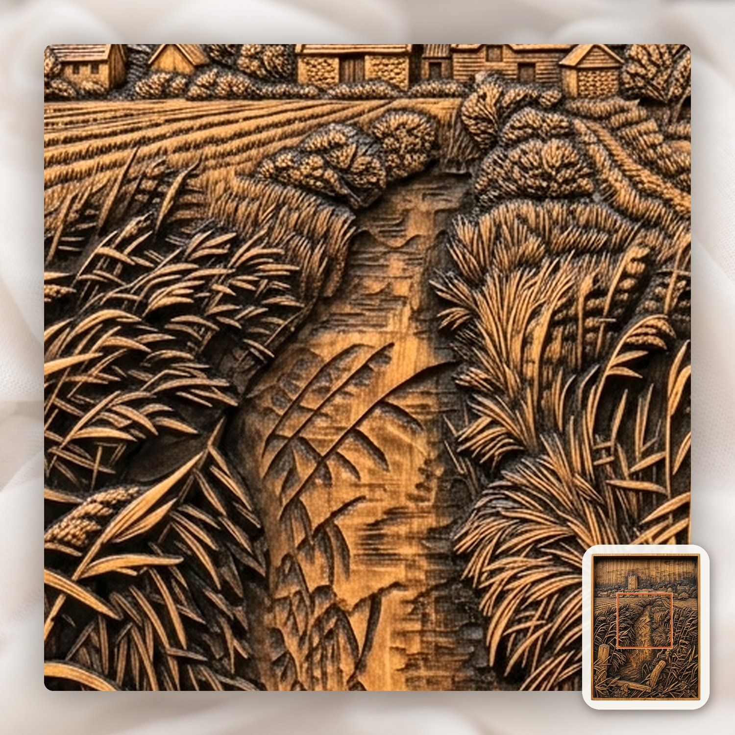 Medieval Village Castle Landscape CNC Relief STL bas-relief STL — view 11
