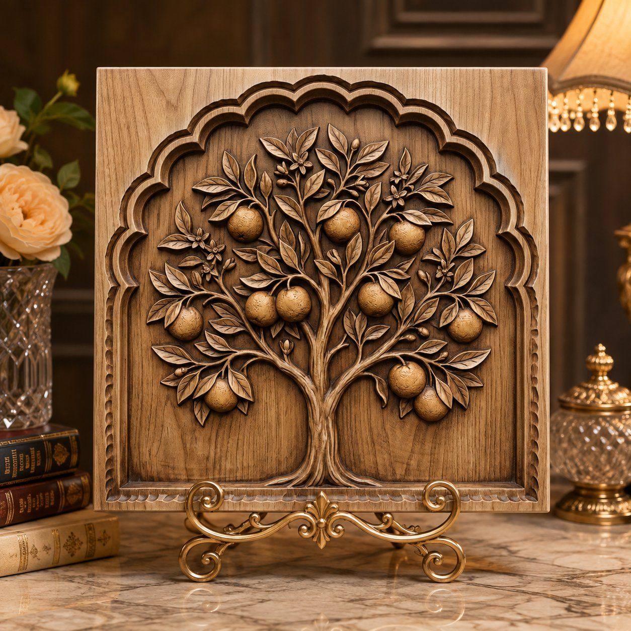 Mediterranean Orange Tree Arch CNC Relief STL bas-relief STL — view 7