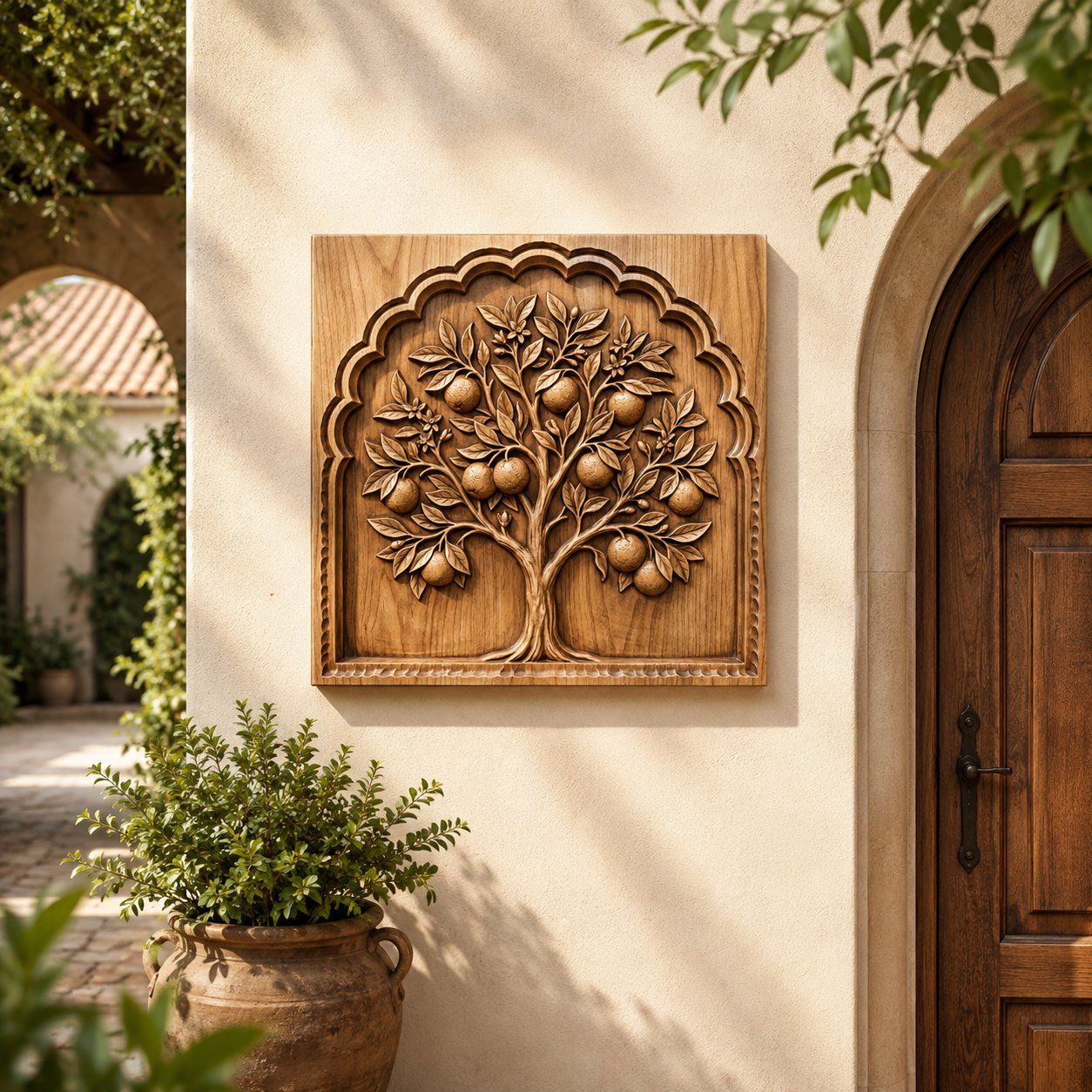 Mediterranean Orange Tree Arch CNC Relief STL bas-relief STL — view 8