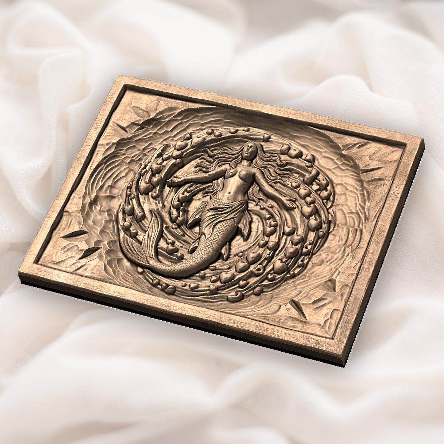 Mermaid Heart Vortex CNC Relief STL bas-relief STL — view 6