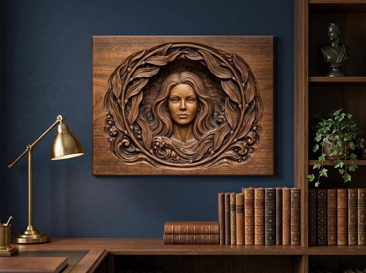 Mermaid Kelp Wreath Ocean CNC Relief STL bas-relief STL — view 14