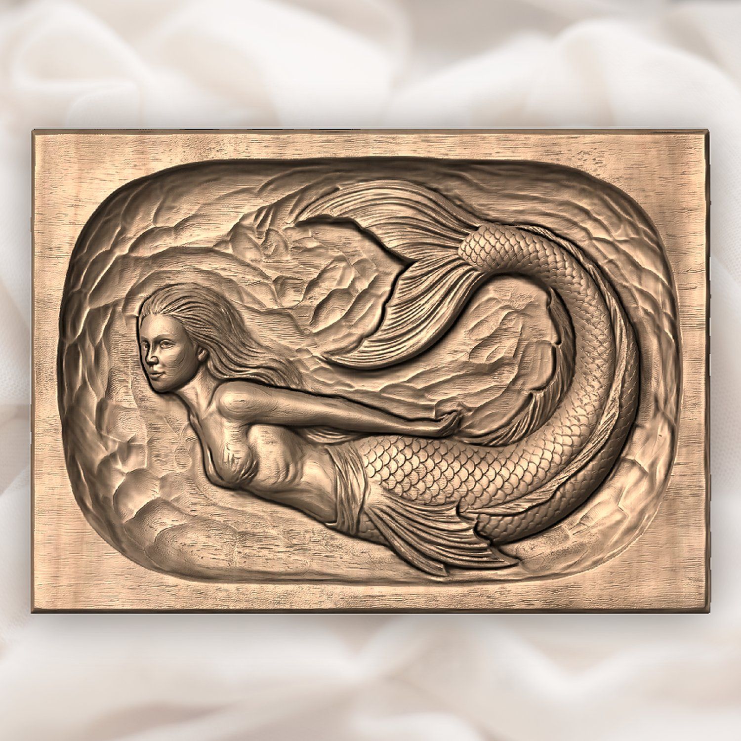 Mermaid Siren Ocean Fantasy CNC Relief STL bas-relief STL — view 5